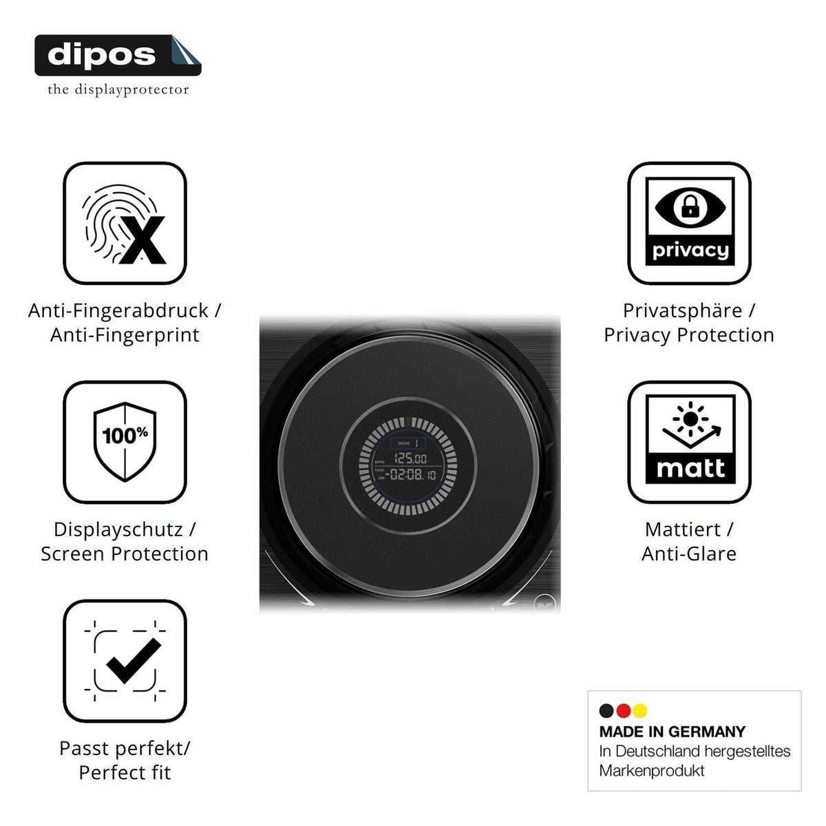 Blickschutzfolie für Denon SC Live 4 Jog Wheel mat (5)