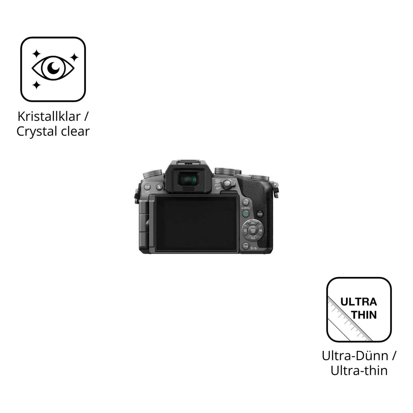 4x Schutzfolie klar für Panasonic DMC-G7 Display-S (5)