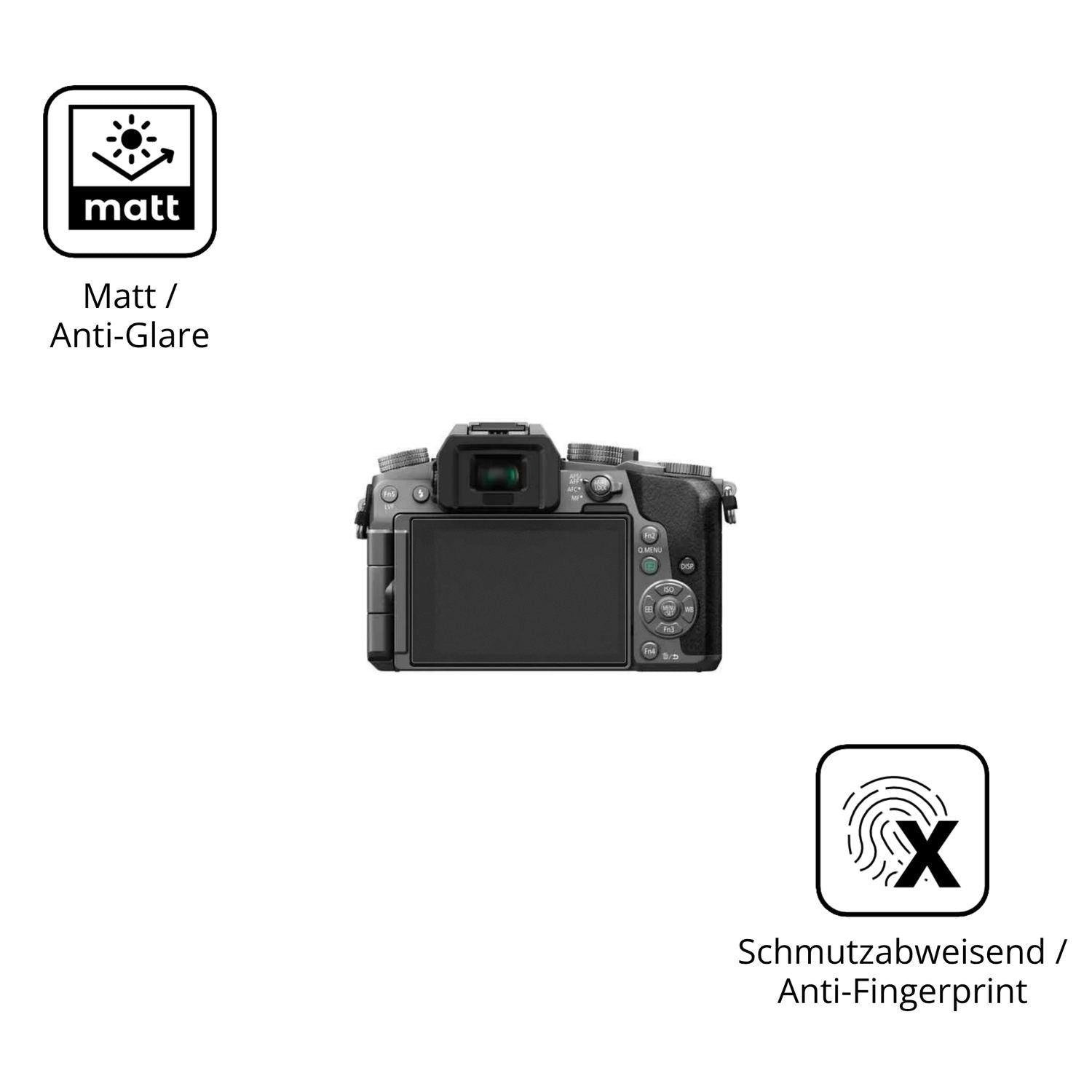 4x Schutzfolie matt für Panasonic DMC-G7 Display-S (5)