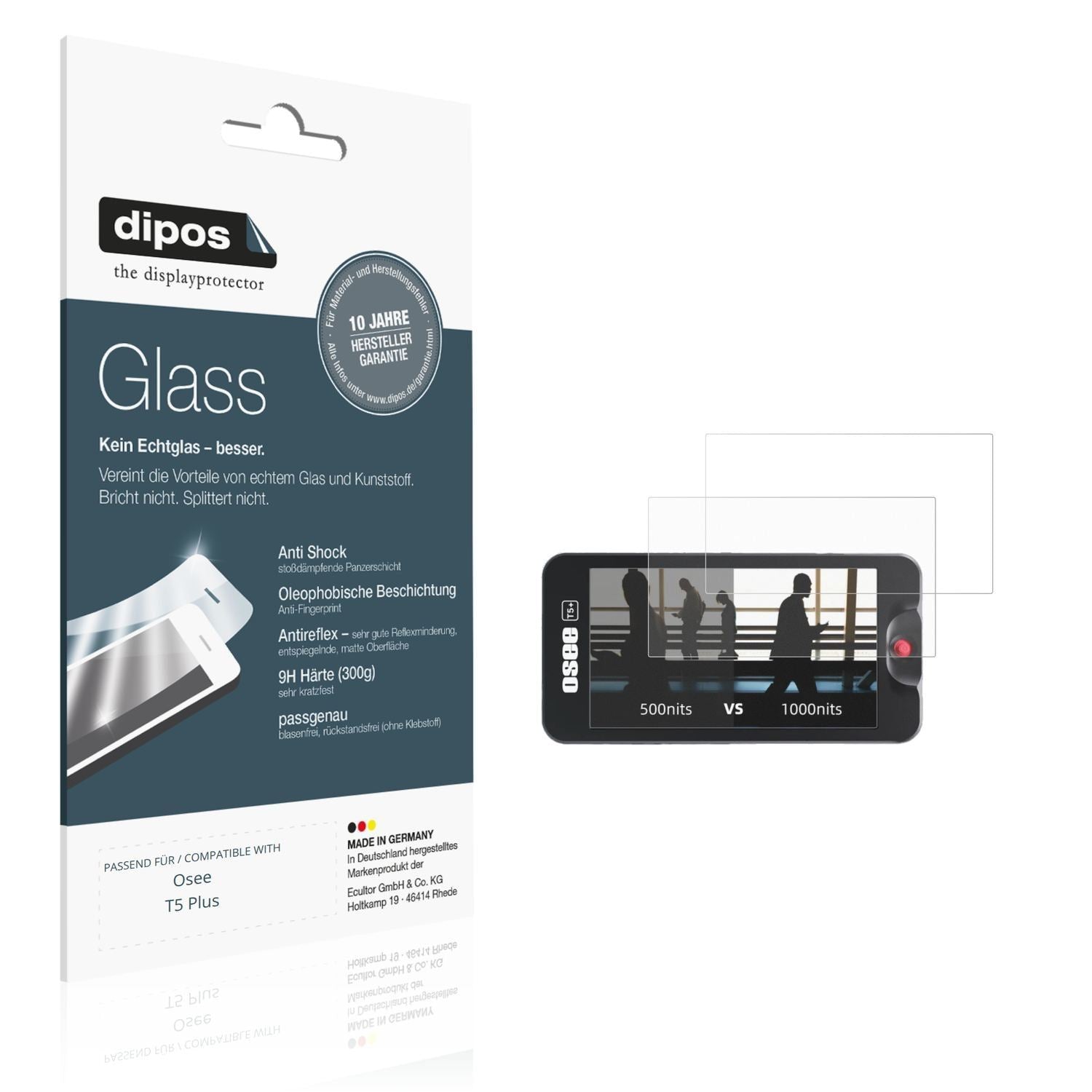 2x 9H Schutzfolie matt für Osee T5 Plus Panzerfoli (1)
