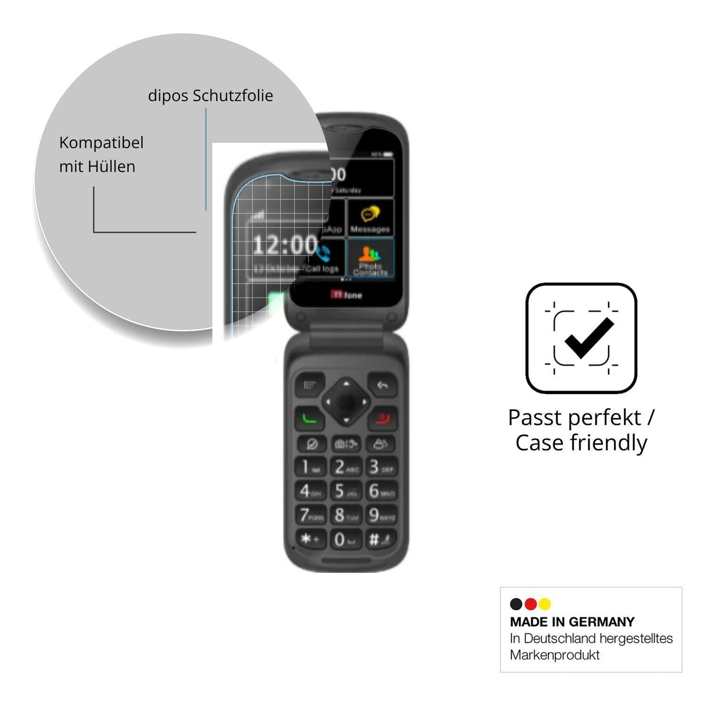 4x Schutzfolie klar für TTfone TT970 Display-Schut (6)
