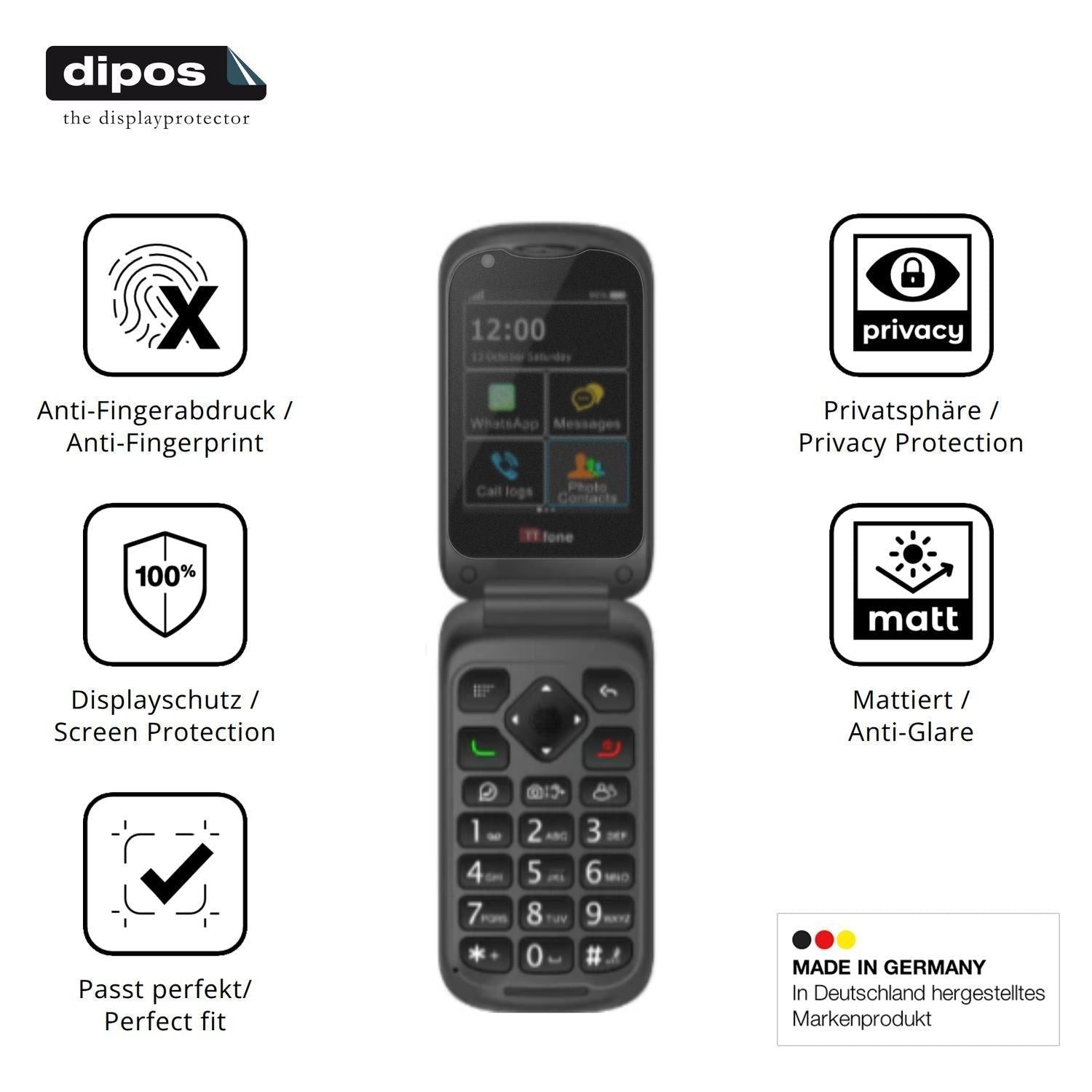 Blickschutzfolie für TTfone TT970 matt Schutzfolie (5)