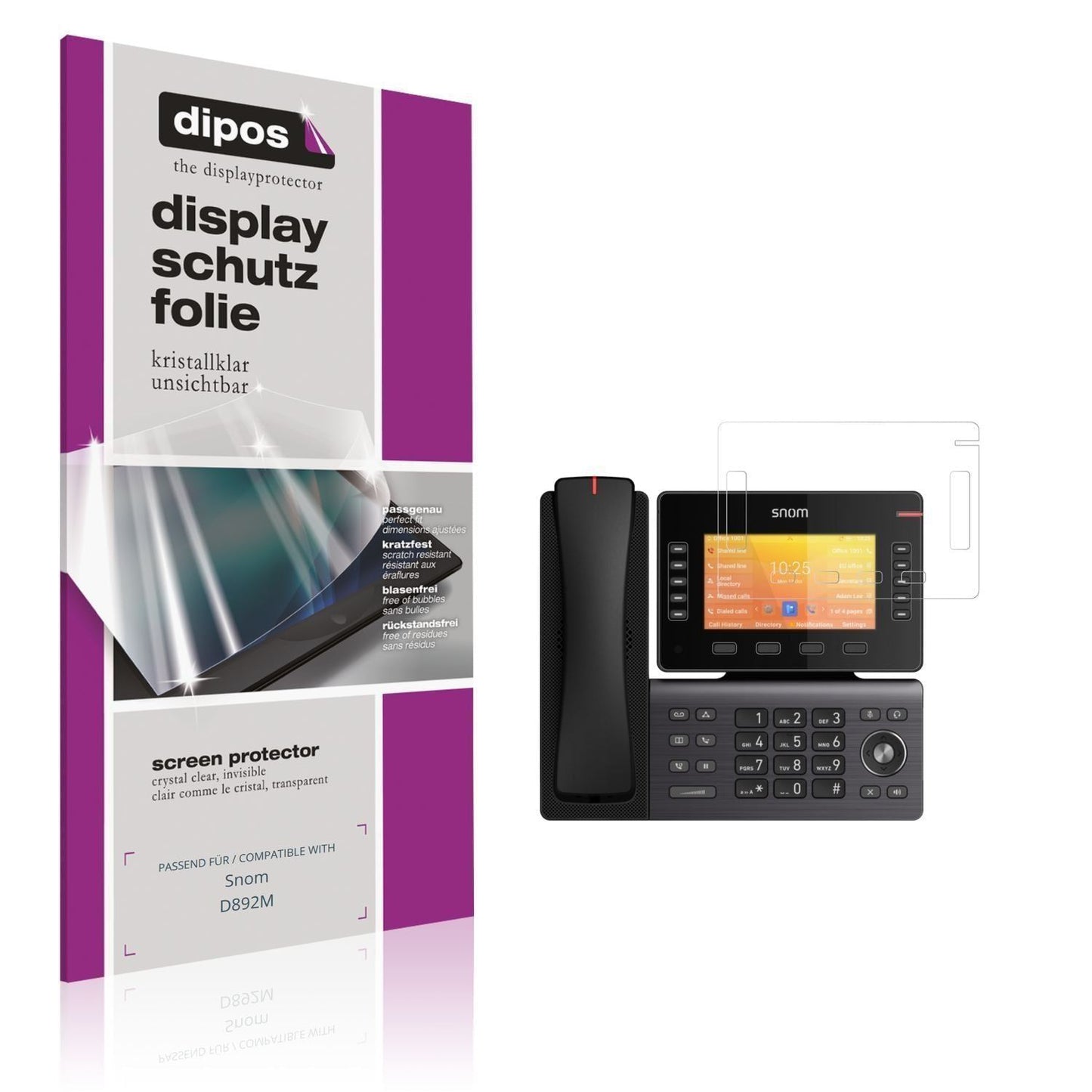 4x Schutzfolie klar für Snom D892M Display-Schutzf (1)