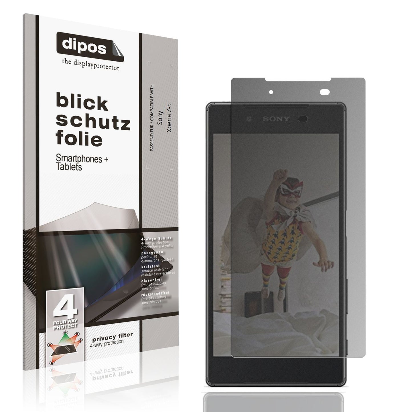 Blickschutzfolie für Sony Xperia Z-5 matt Schutzfo (1)