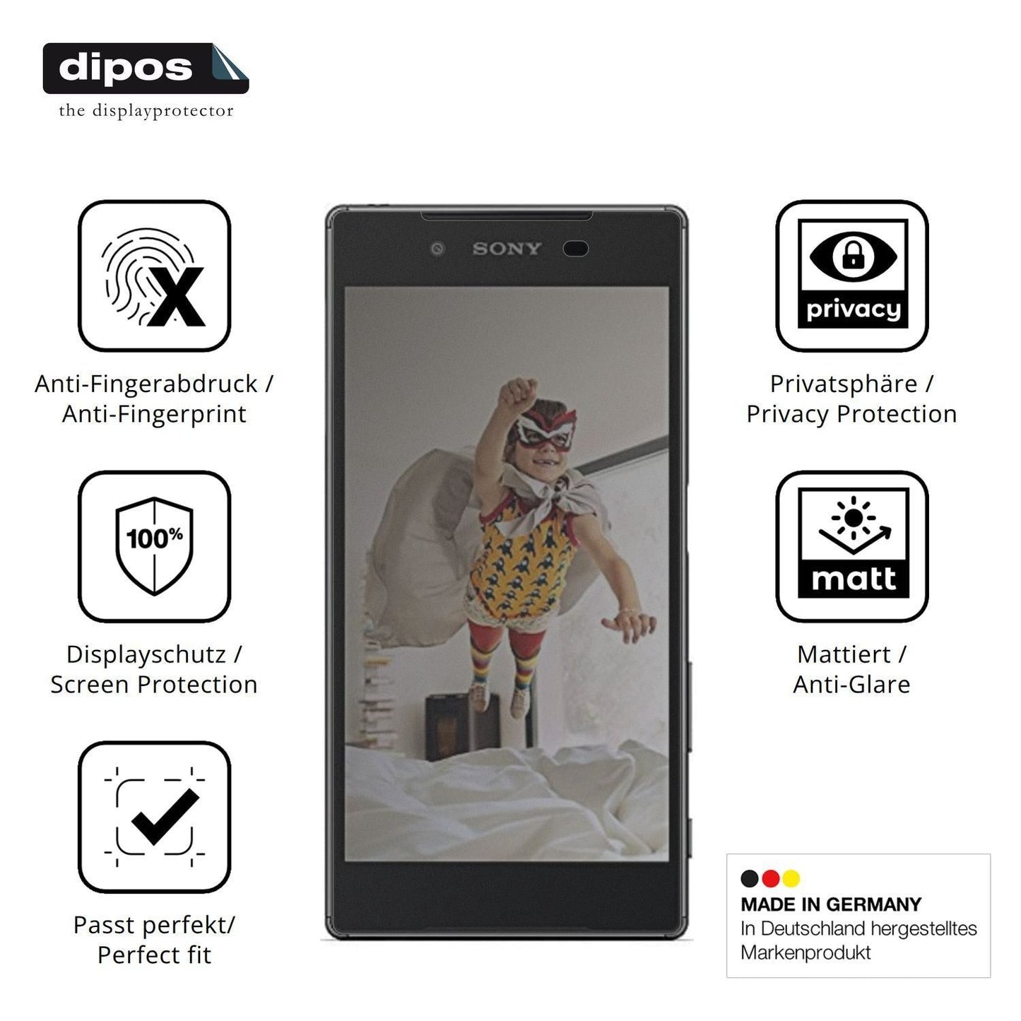 Blickschutzfolie für Sony Xperia Z-5 matt Schutzfo (5)