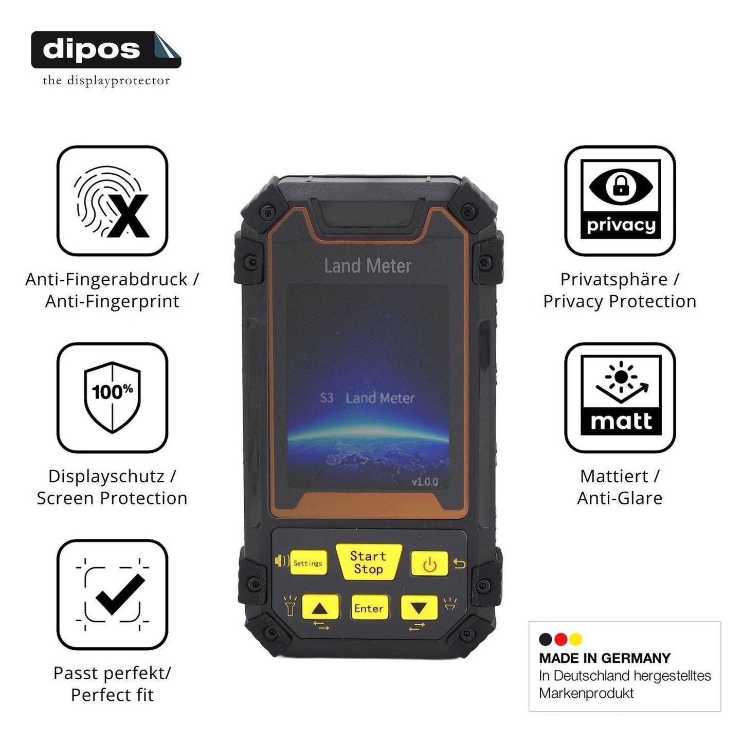 Blickschutzfolie für Fockety S3 GPS-Landmessgerät  (5)