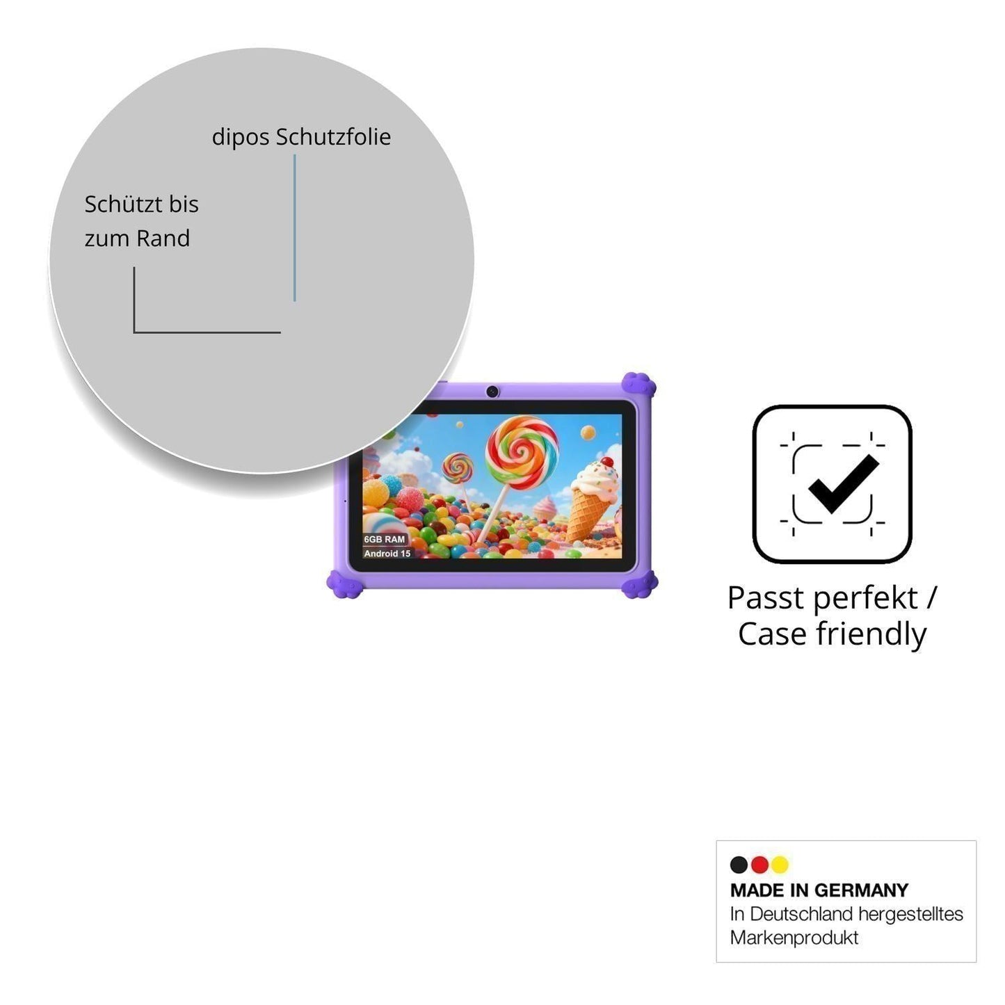 2x 9H Schutzfolie für Ascrecem KIDS710 7 Zoll Panz (6)