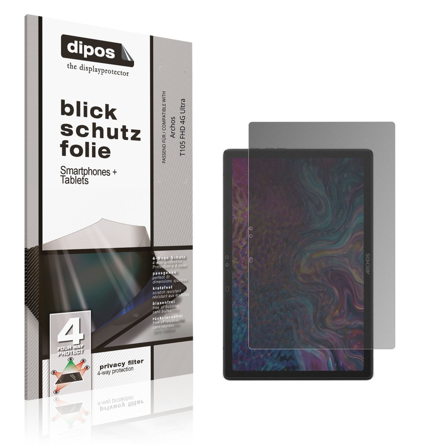 Blickschutzfolie für Archos T105 FHD 4G Ultra matt (1)