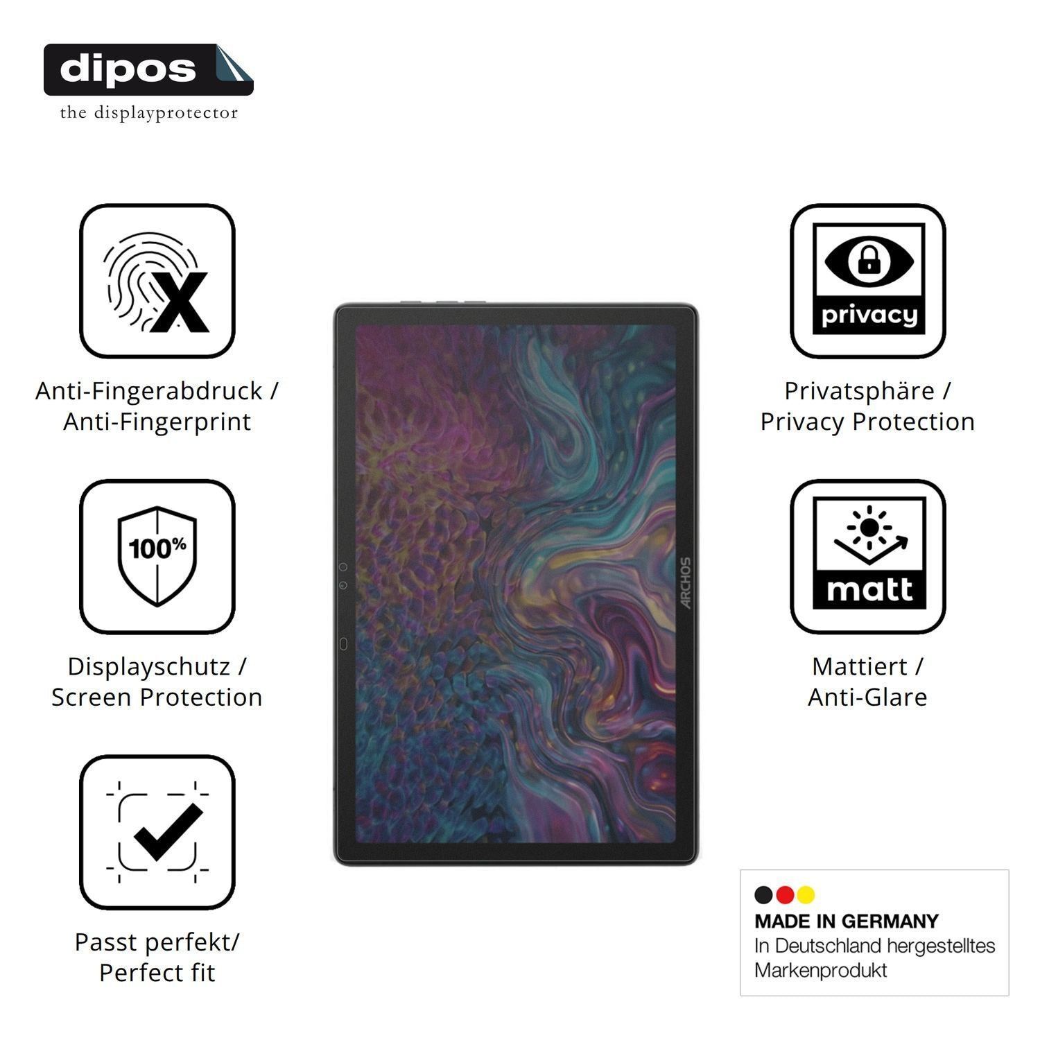 Blickschutzfolie für Archos T105 FHD 4G matt Schut (5)