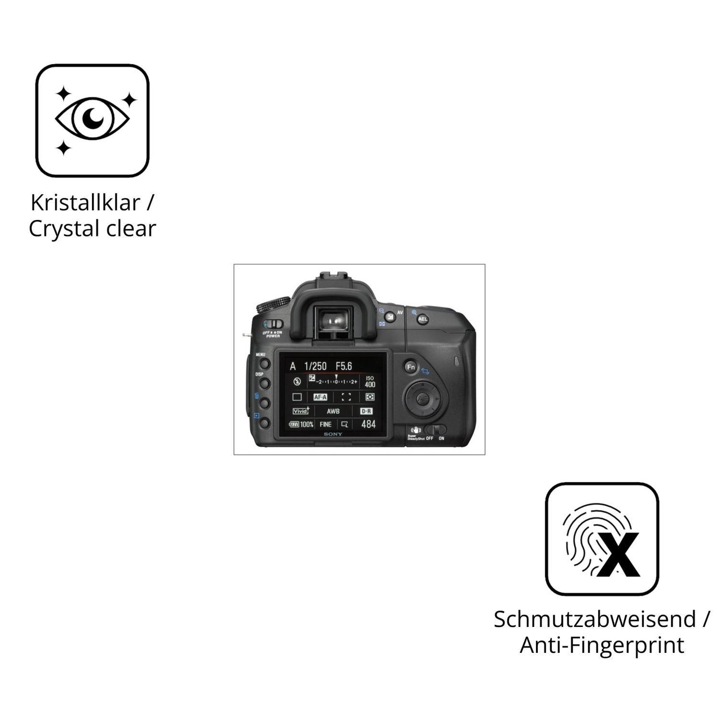 2x 9H Schutzfolie für Sony DSLR-A200 Panzerfolie (5)