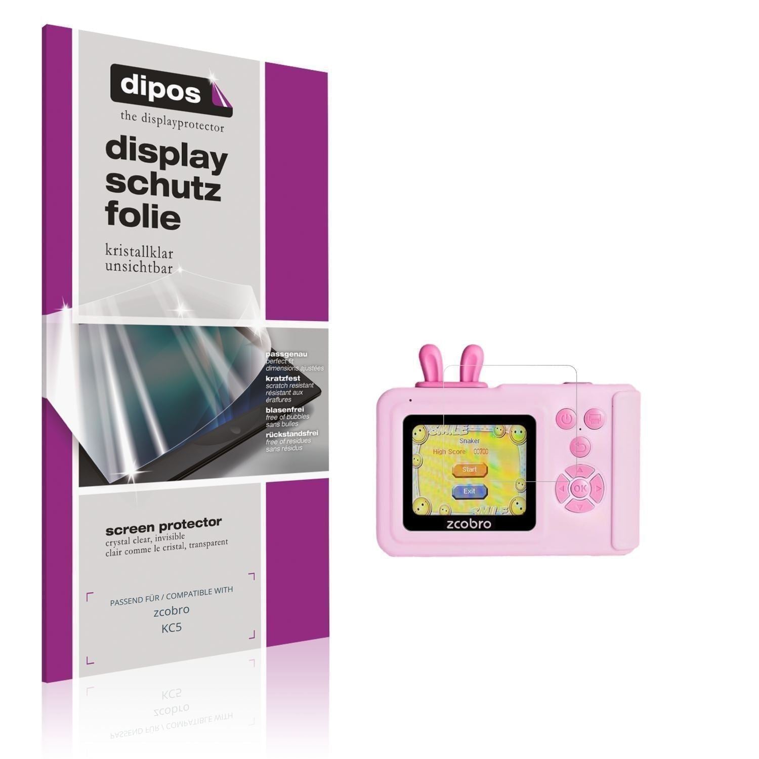 4x Schutzfolie klar für zcobro KC5 Display-Schutzf (1)