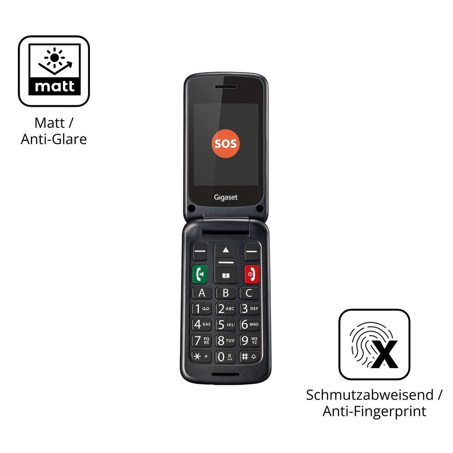 4x Schutzfolie matt für Gigaset GL590 Display-Schu (5)