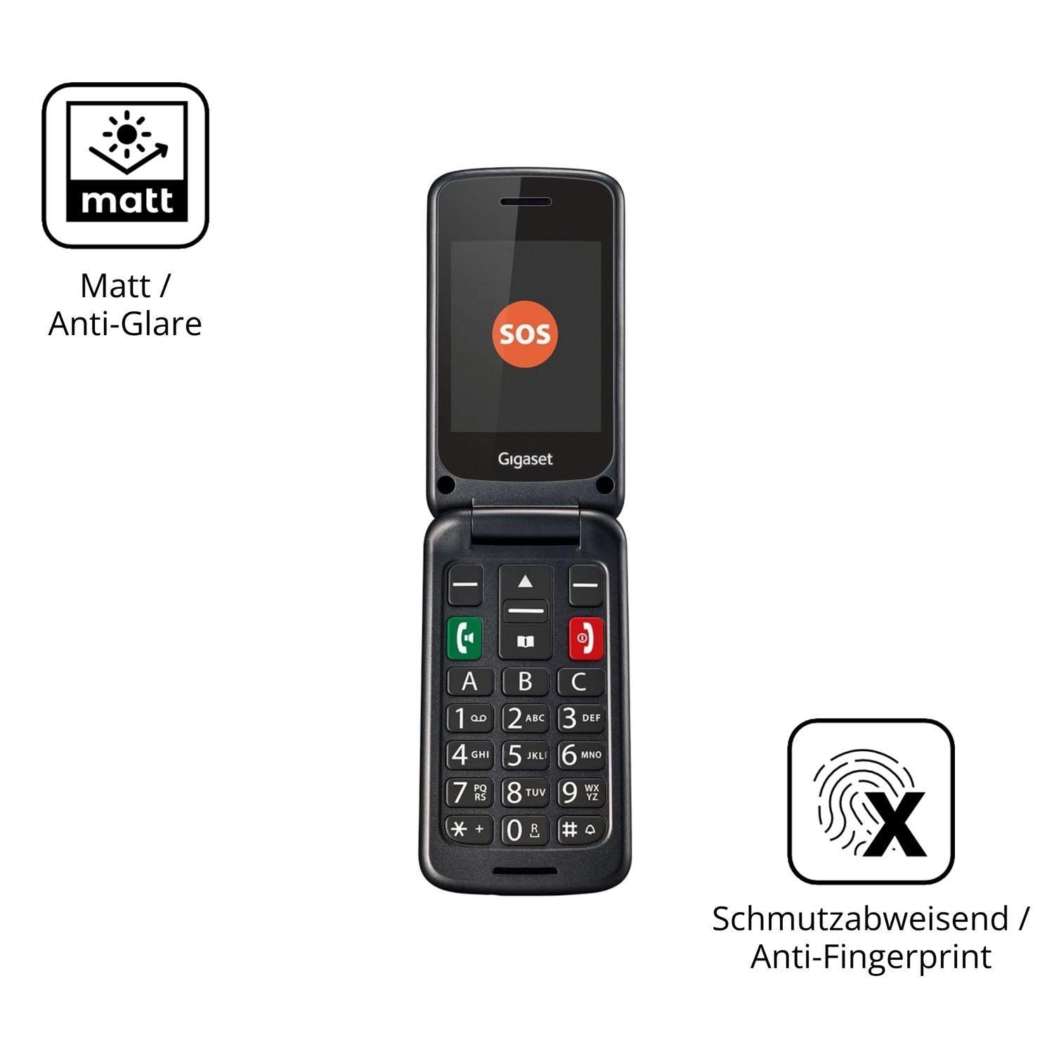4x Schutzfolie matt für Gigaset GL590 Display-Schu (5)