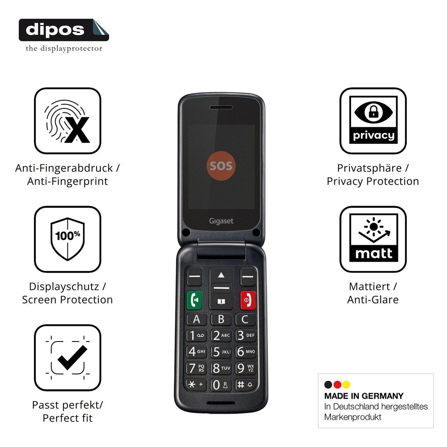 Blickschutzfolie für Gigaset GL590 matt Schutzfoli (5)