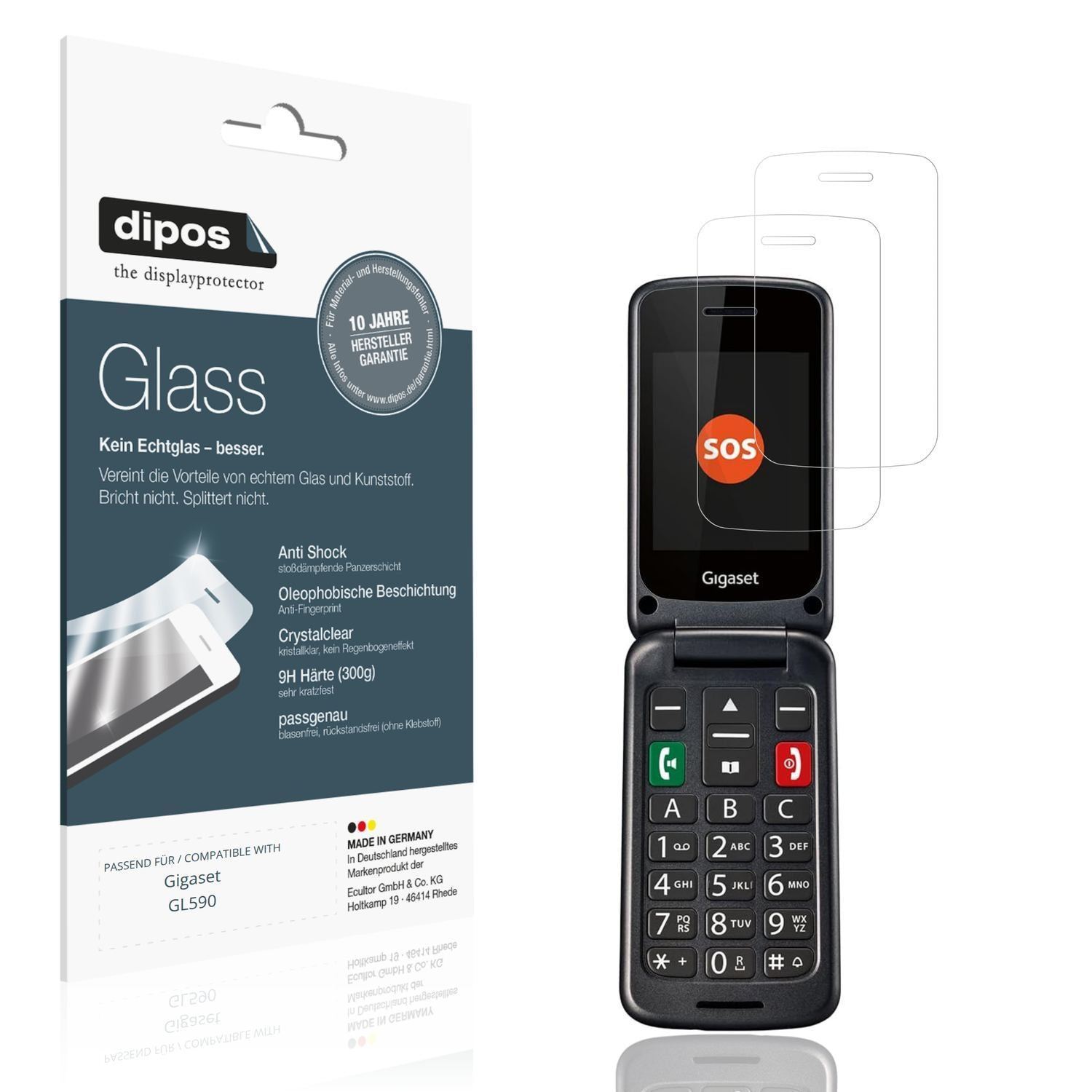 2x 9H Schutzfolie für Gigaset GL590 Panzerfolie (1)