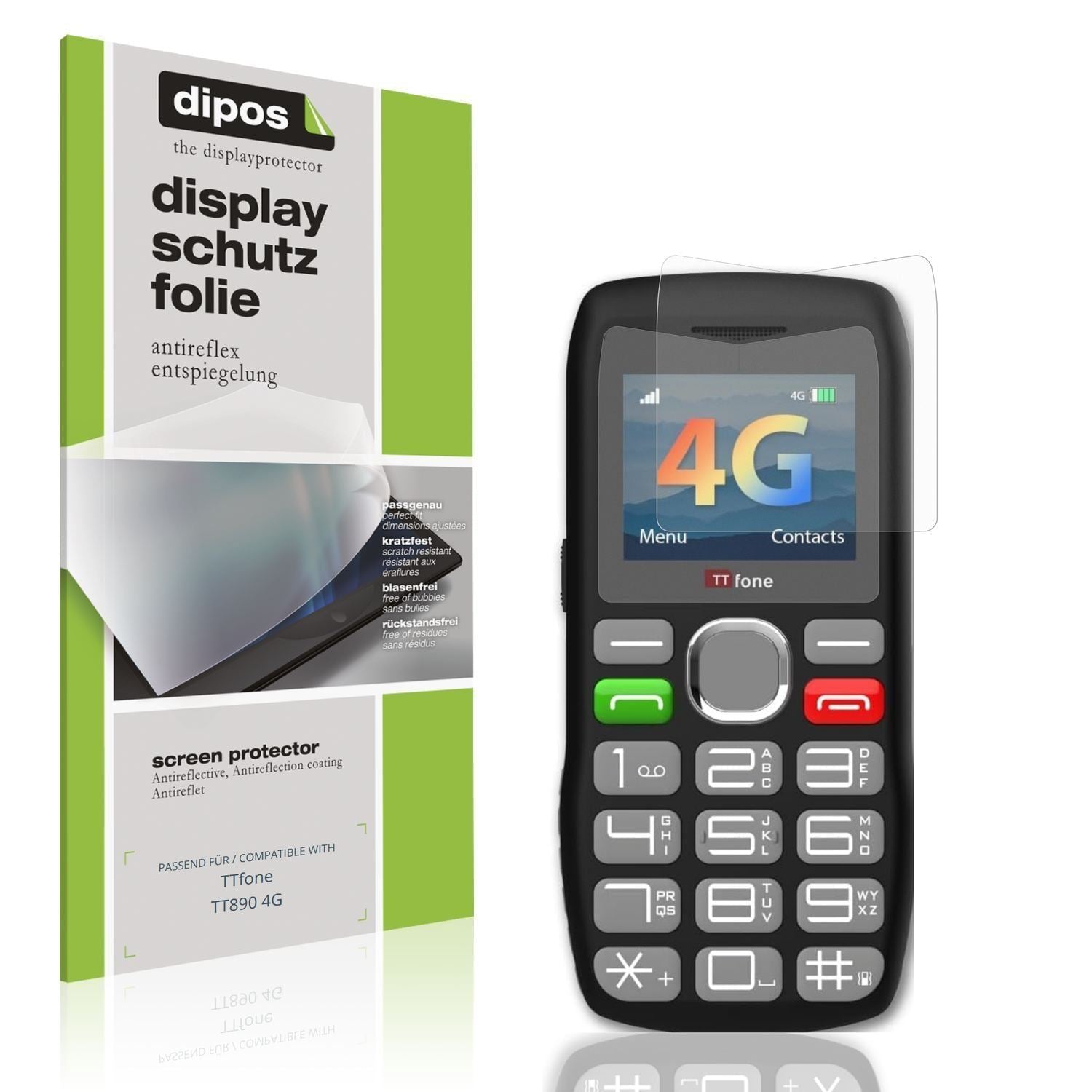 4x Schutzfolie matt für TTfone TT890 4G Display-Sc (1)