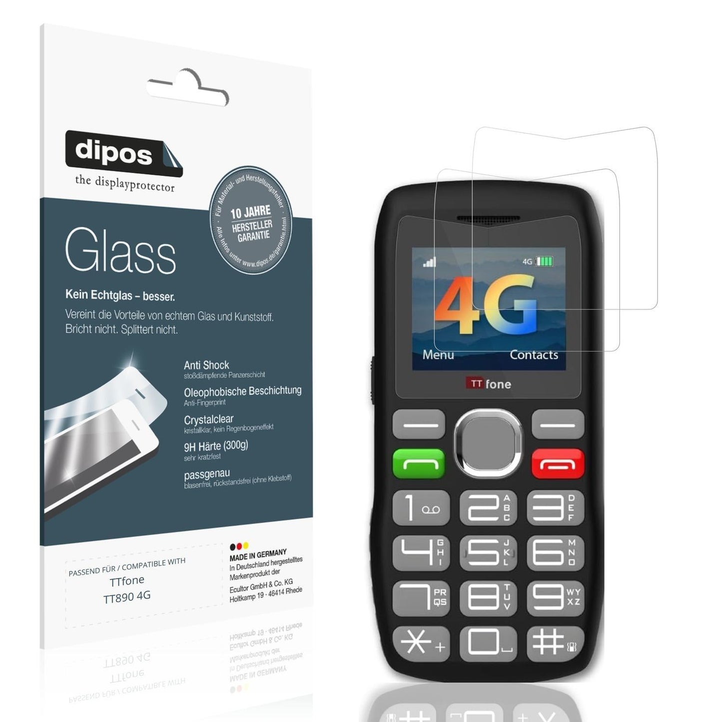 2x 9H Schutzfolie für TTfone TT890 4G Panzerfolie (1)
