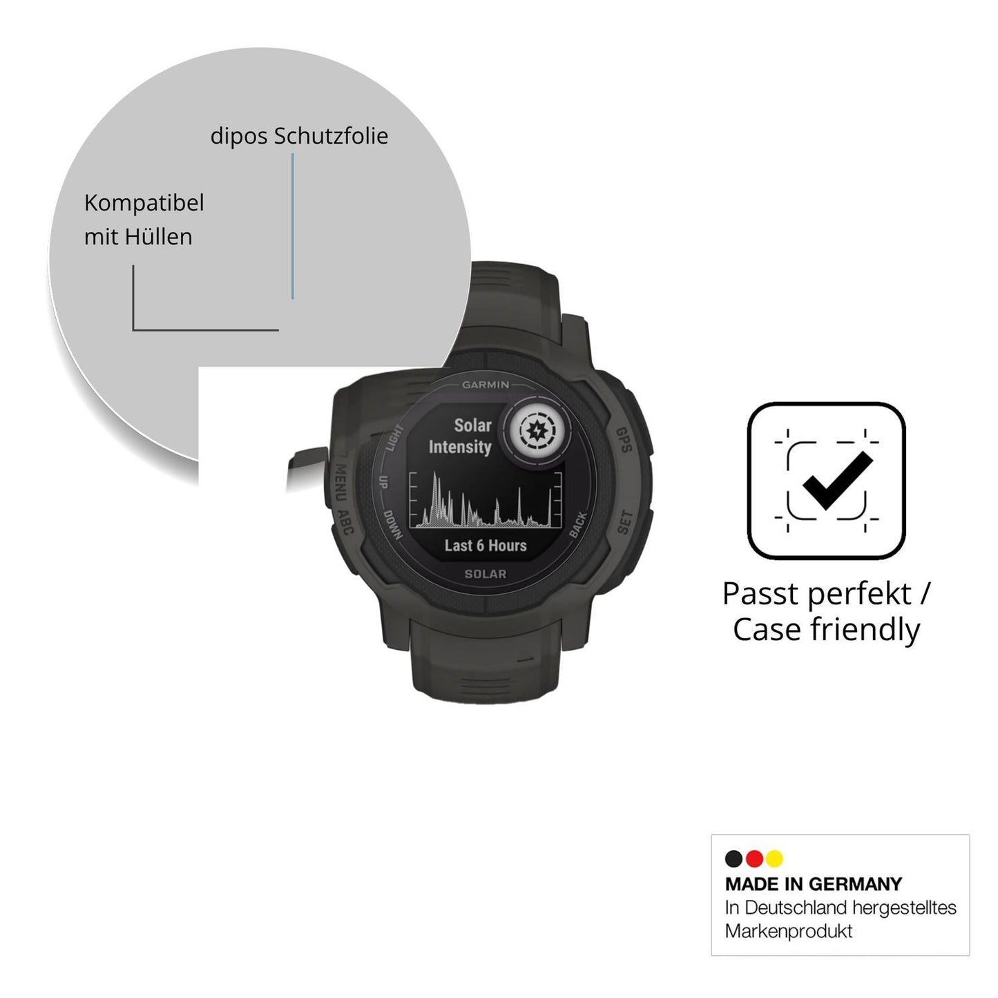 6x Schutzfolie klar für Garmin Instinct 2 Solar Di (6)