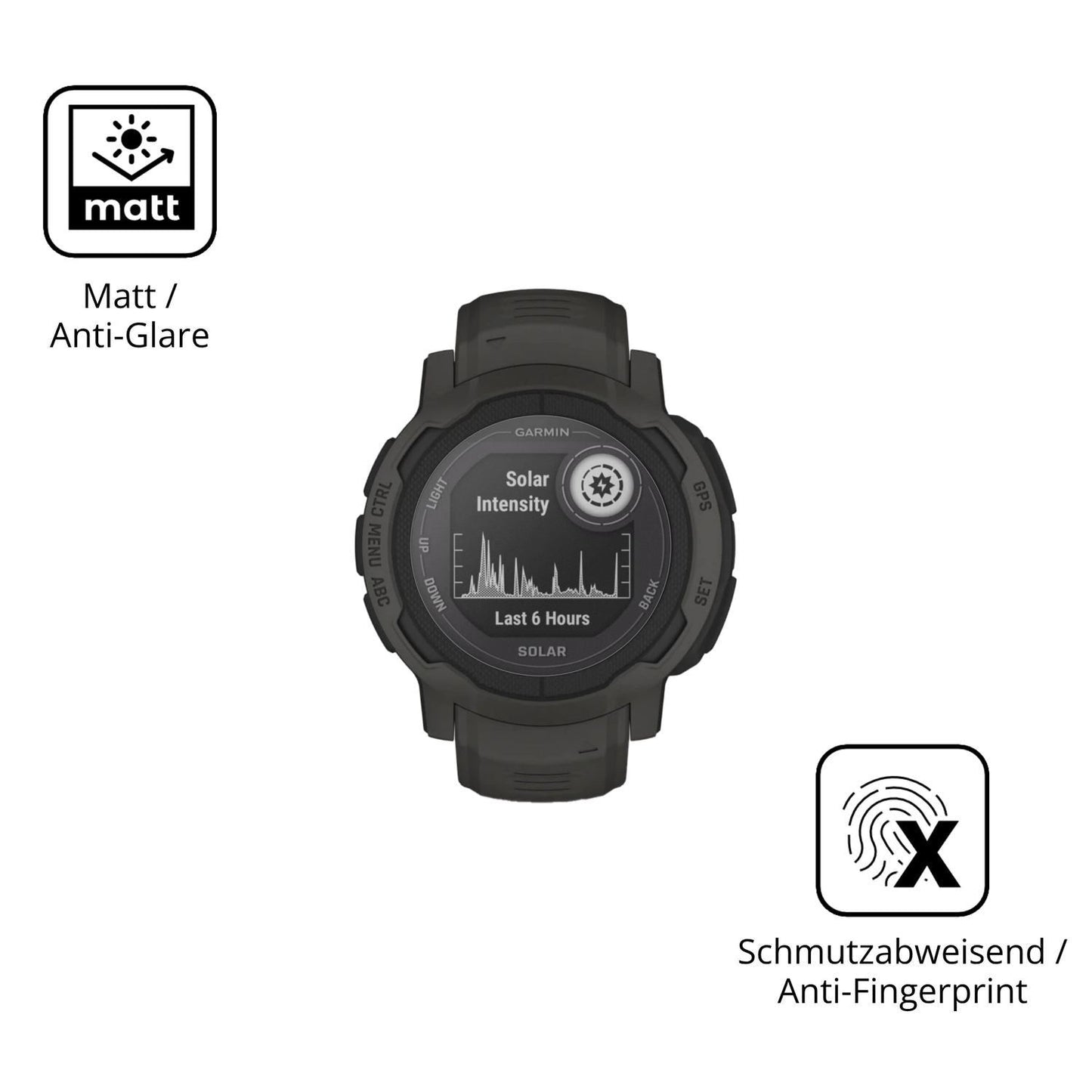 6x Schutzfolie matt für Garmin Instinct 2 Solar Di (5)