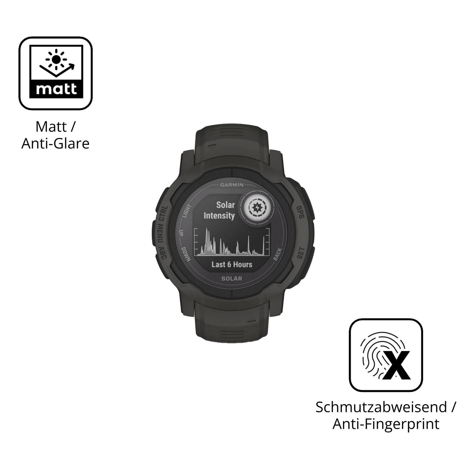 6x Schutzfolie matt für Garmin Instinct 2 Solar Di (5)