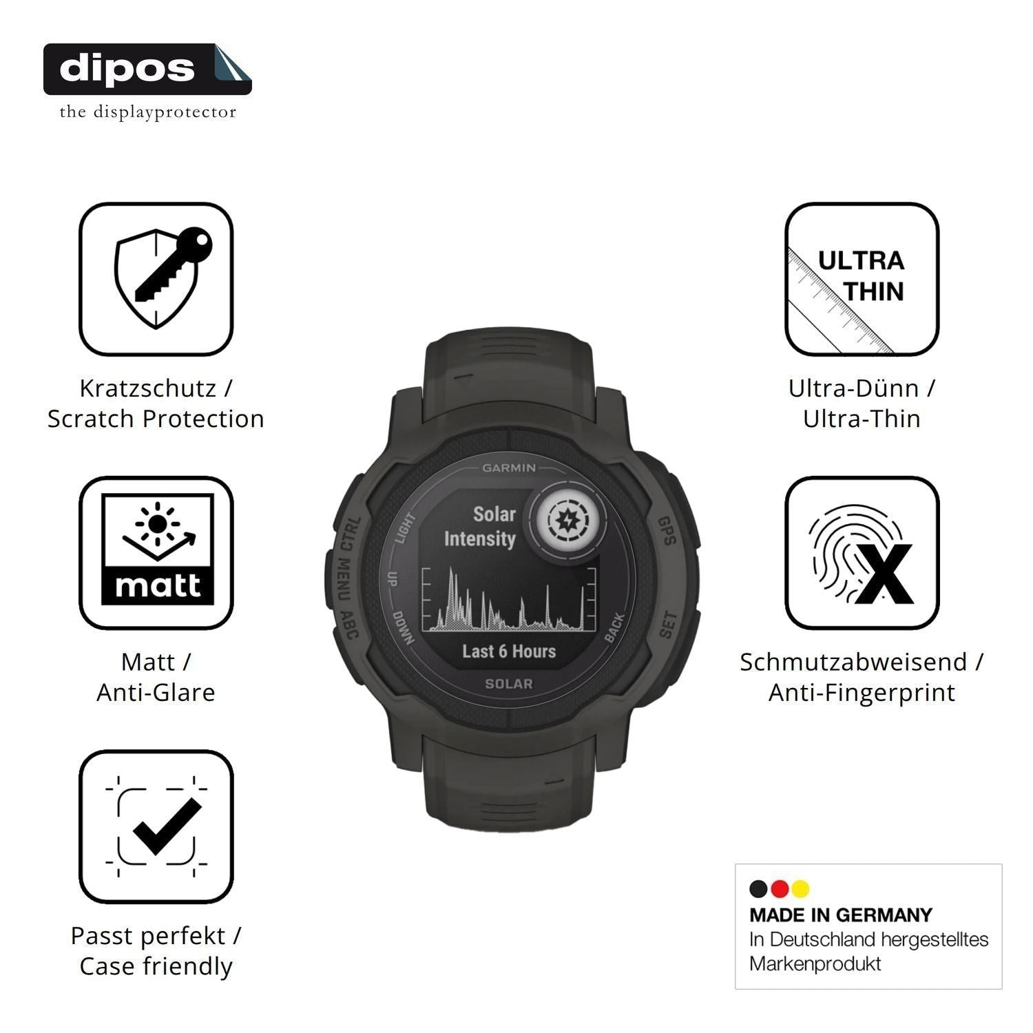 6x Schutzfolie matt für Garmin Instinct 2 Solar Di (7)