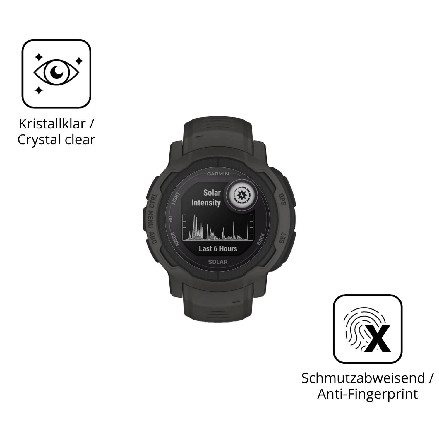 2x 9H Schutzfolie für Garmin Instinct 2 Solar Panz (5)