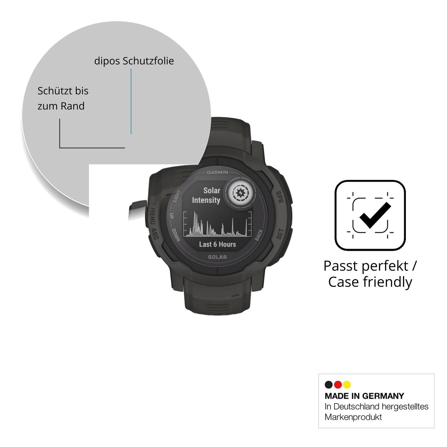 2x 9H Schutzfolie matt für Garmin Instinct 2 Solar (6)