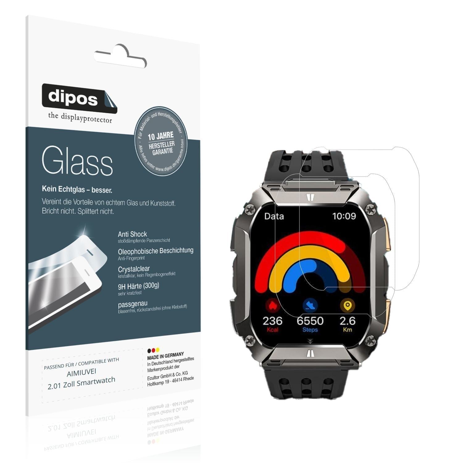 2x 9H Schutzfolie für AIMIUVEI 2.01 Zoll Smartwatc (1)