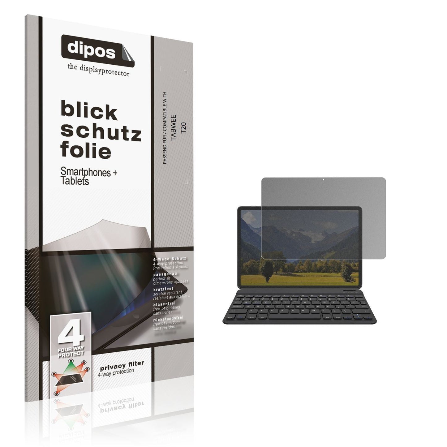 Blickschutzfolie für TABWEE T20 matt Schutzfolie P (1)