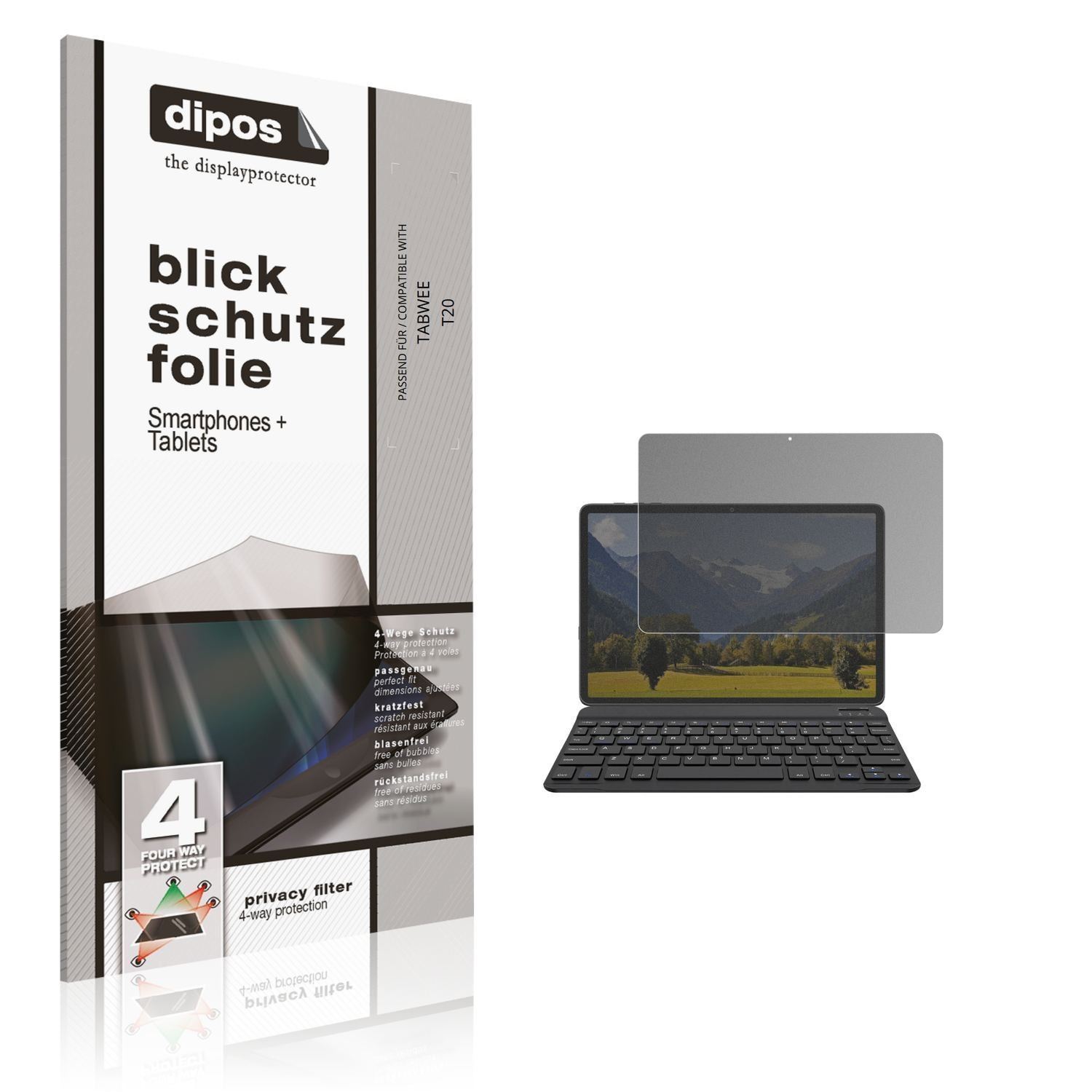 Blickschutzfolie für TABWEE T20 matt Schutzfolie P (1)