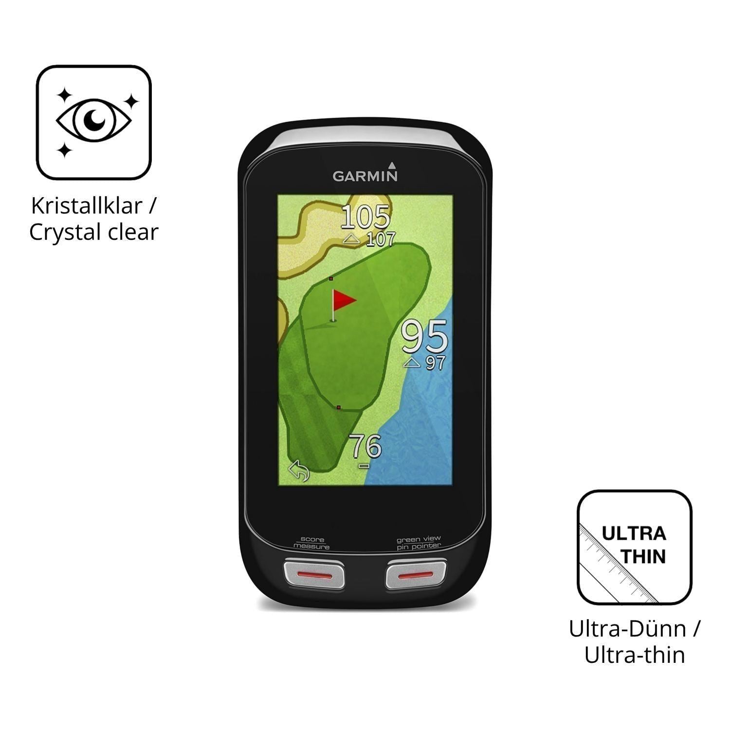 2x Schutzfolie klar für Garmin Approach G8 Display (5)