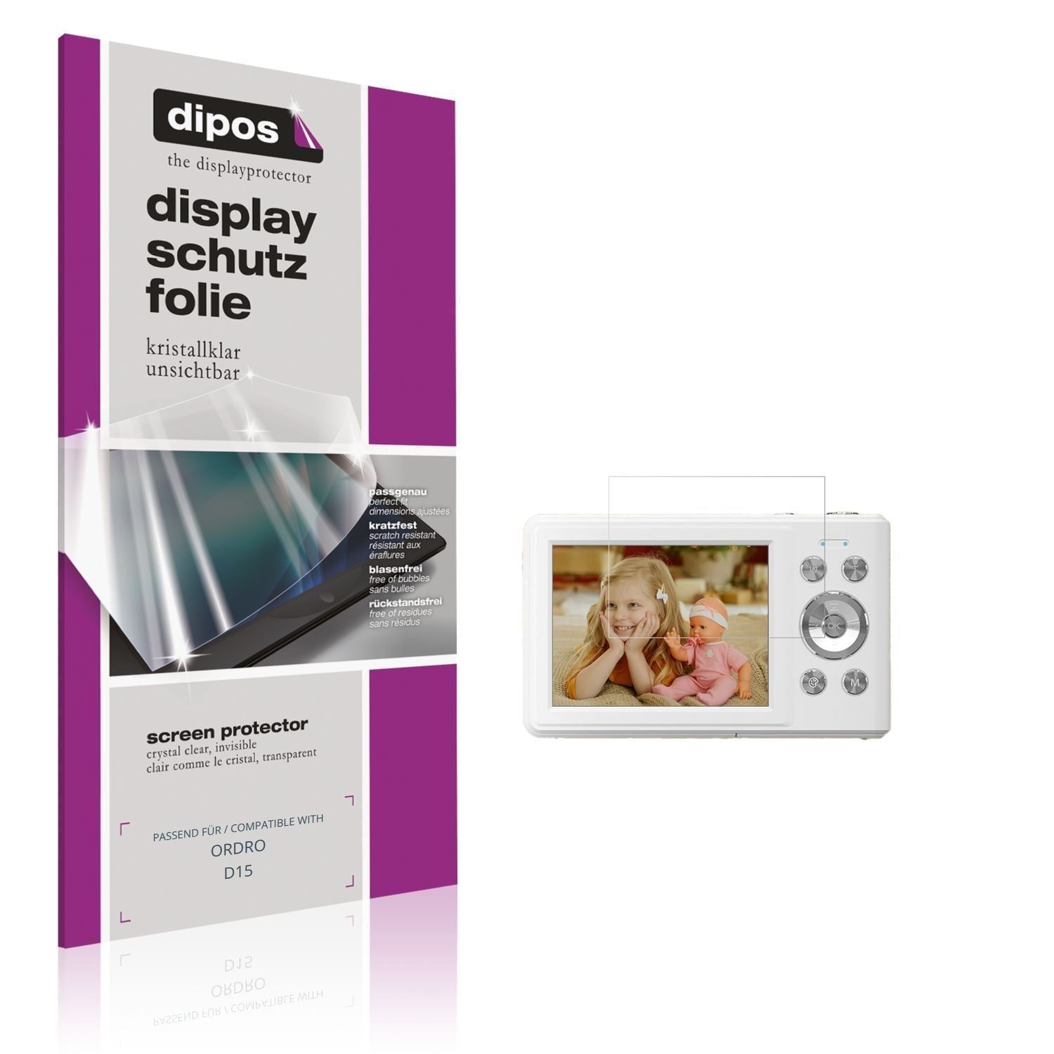 4x Schutzfolie klar für ORDRO D15 Display-Schutzfo (1)