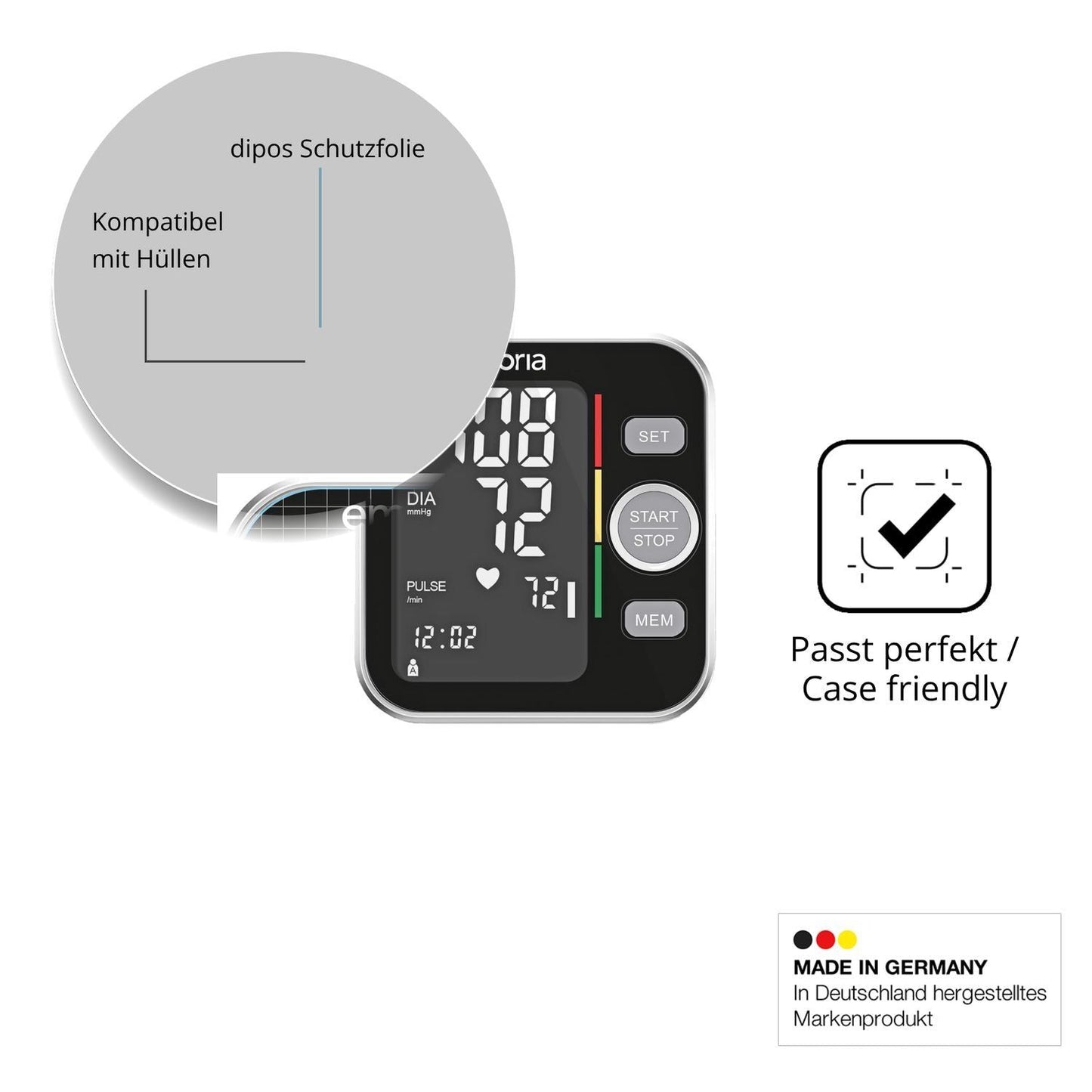 4x Schutzfolie klar für Emporia BPM-V20 Display-Sc (6)