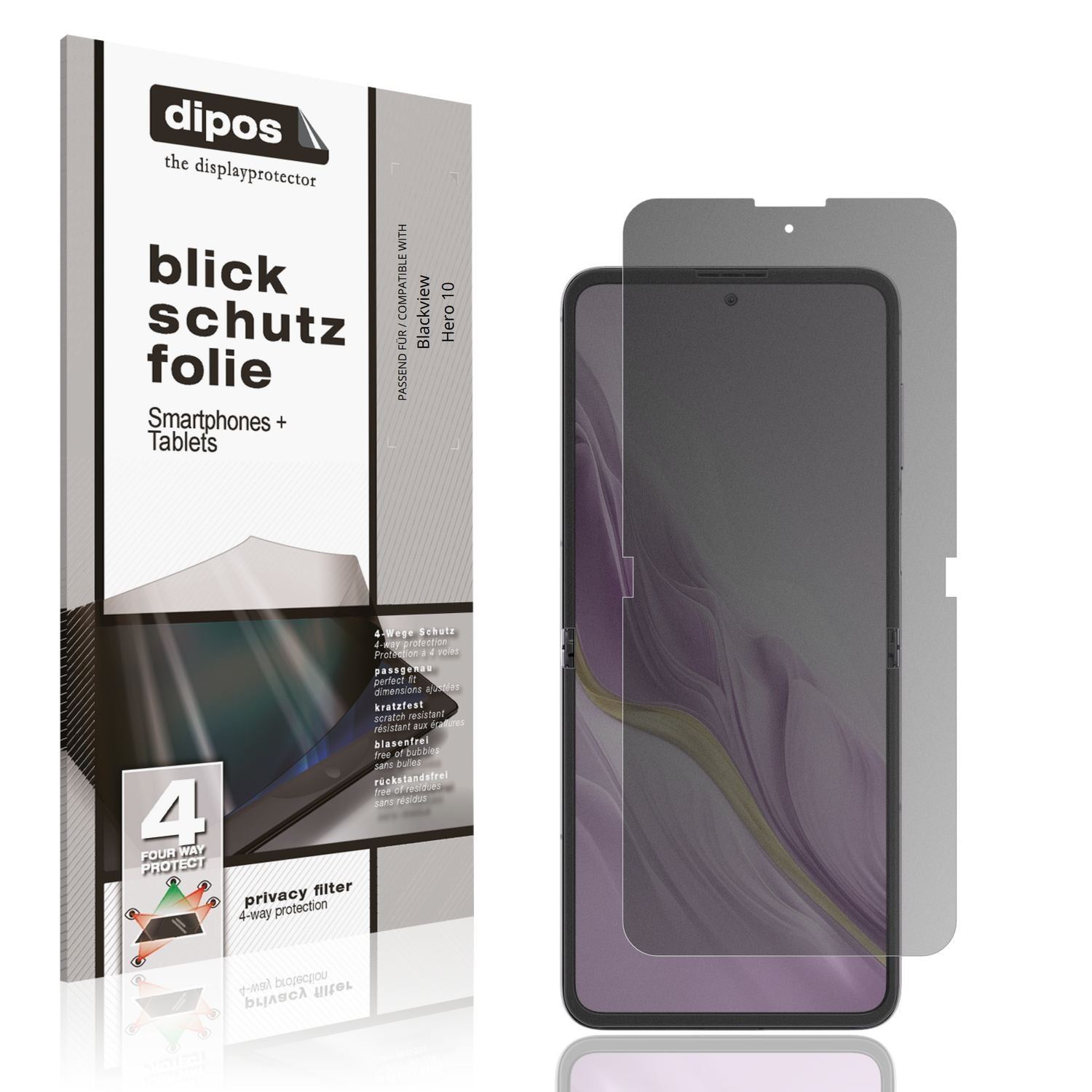 Blickschutzfolie für Blackview Hero 10 Aussenseite (1)