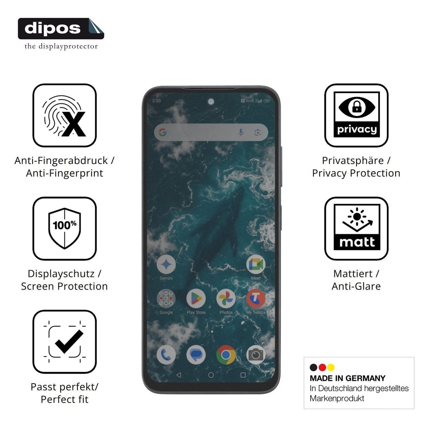 Blickschutzfolie für Telstra T-Elite 2 5G matt Sch (5)