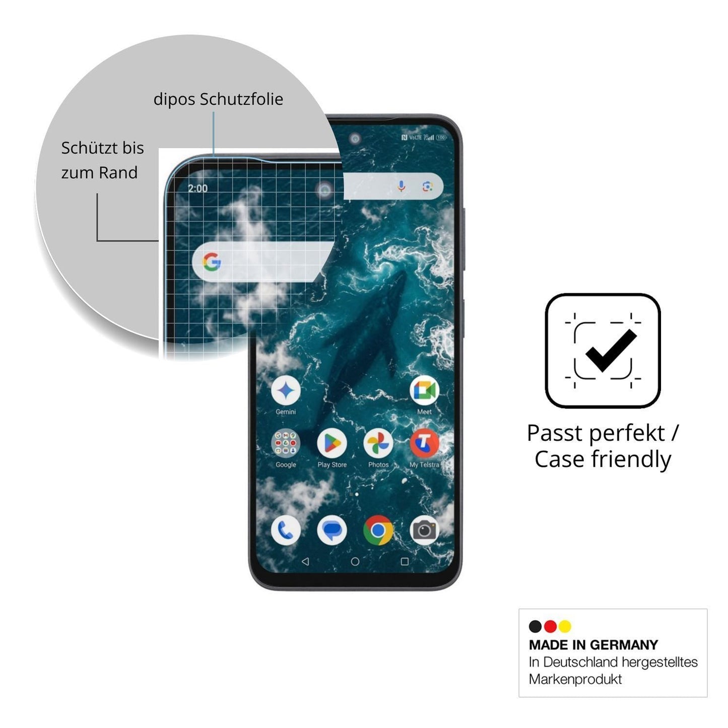 2x 9H Schutzfolie für Telstra T-Elite 2 5G Panzerf (6)