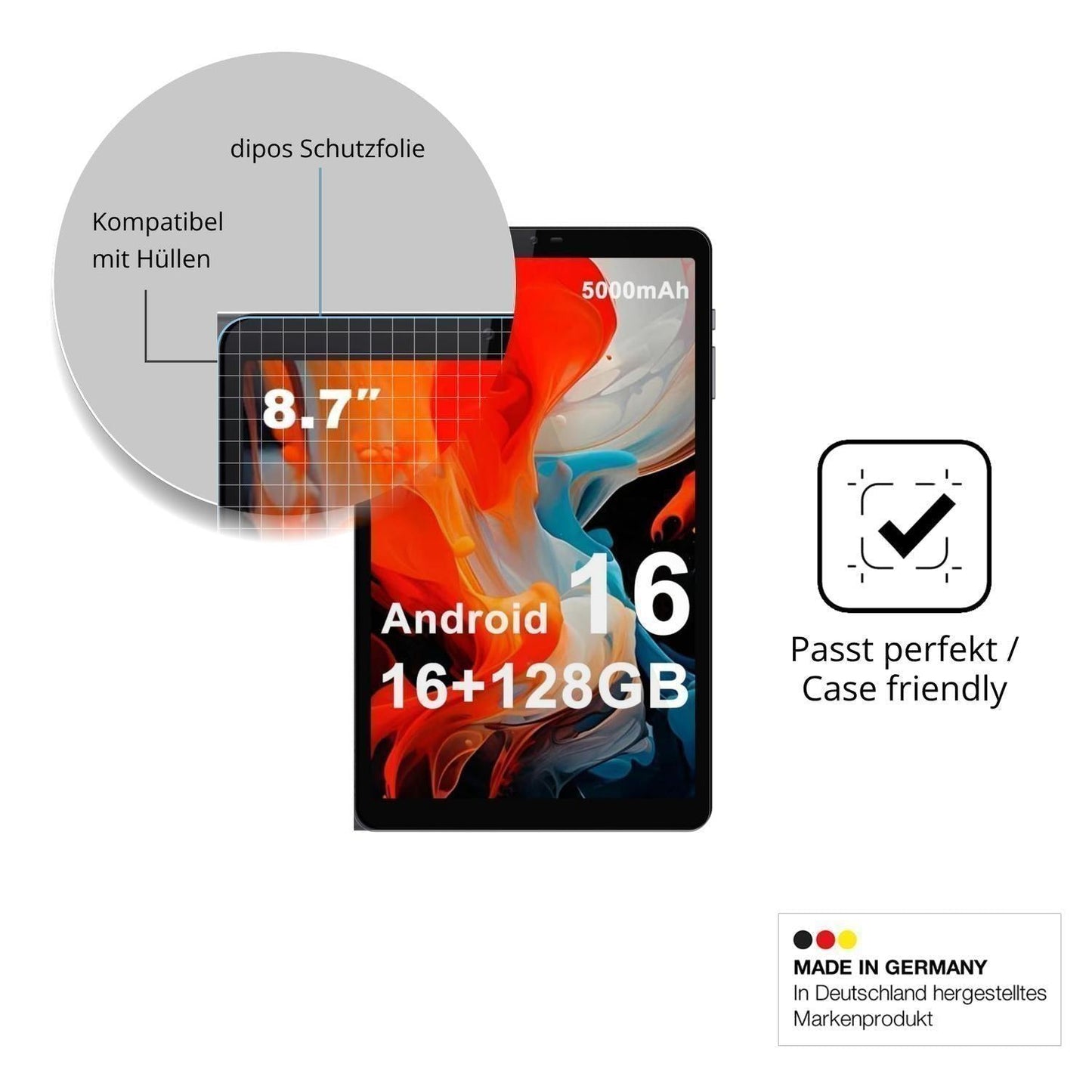 2x Schutzfolie klar für Crelander W87 Display-Schu (6)
