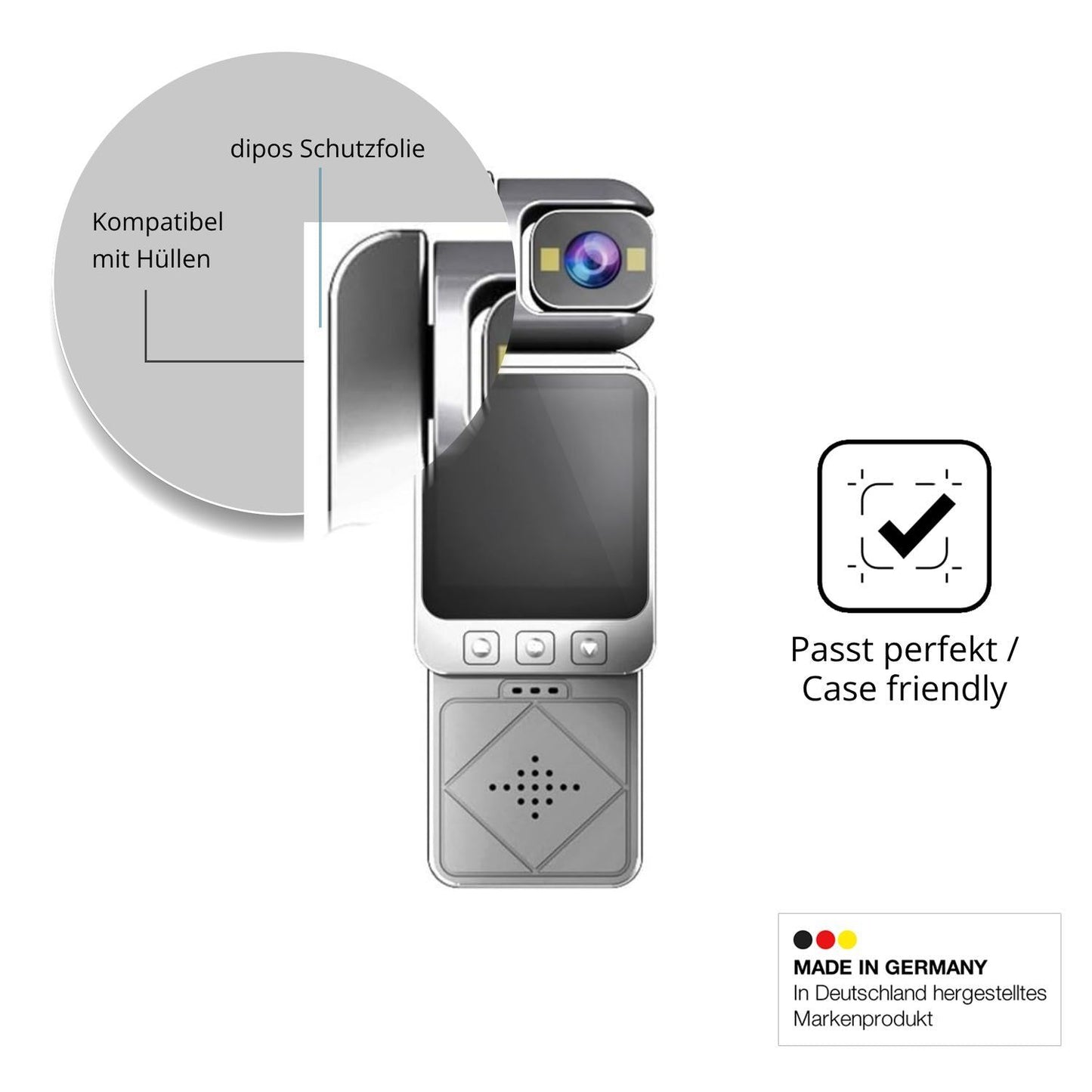 4x Schutzfolie klar für ARMYJY Clip-On Body Cam Di (6)