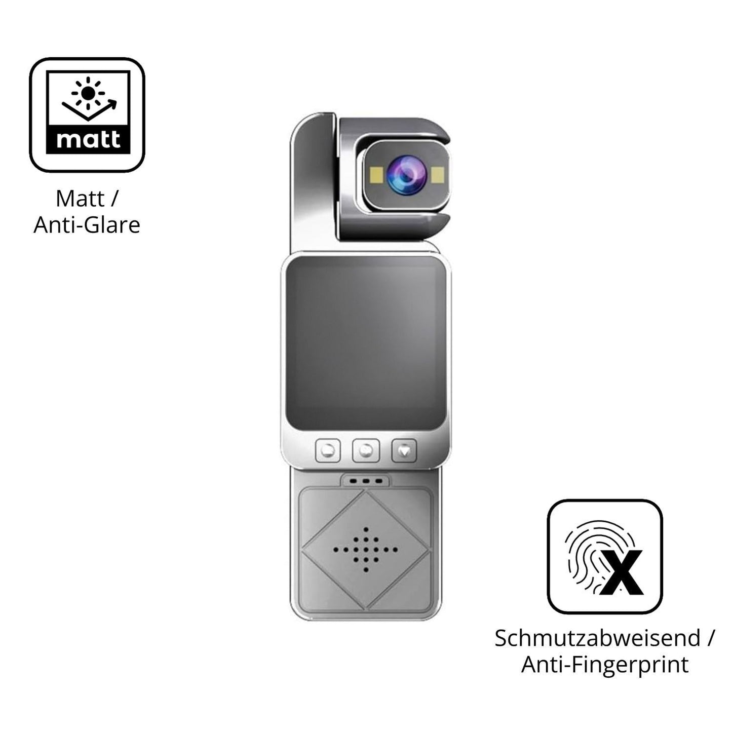 4x Schutzfolie matt für ARMYJY Clip-On Body Cam Di (5)