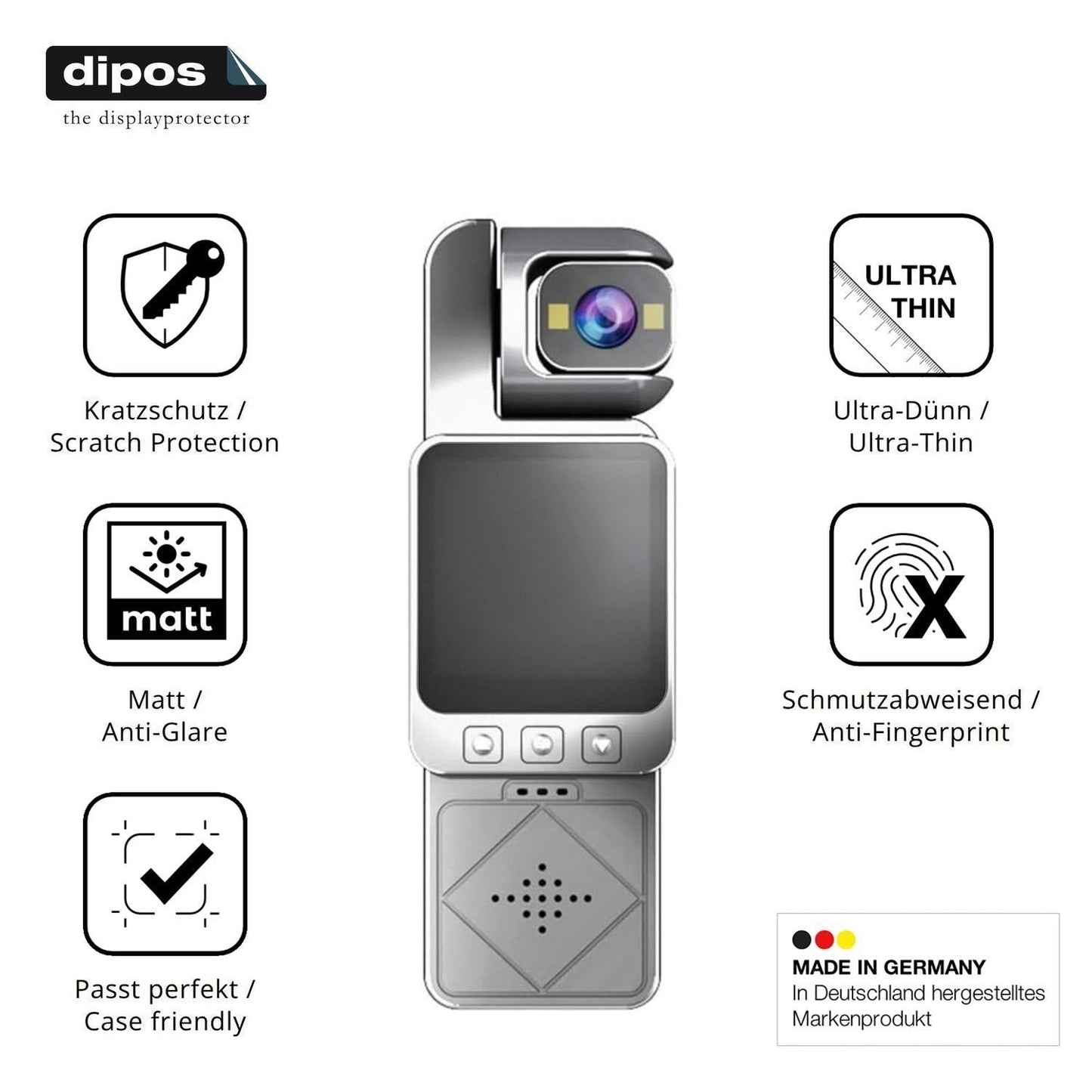 4x Schutzfolie matt für ARMYJY Clip-On Body Cam Di (7)