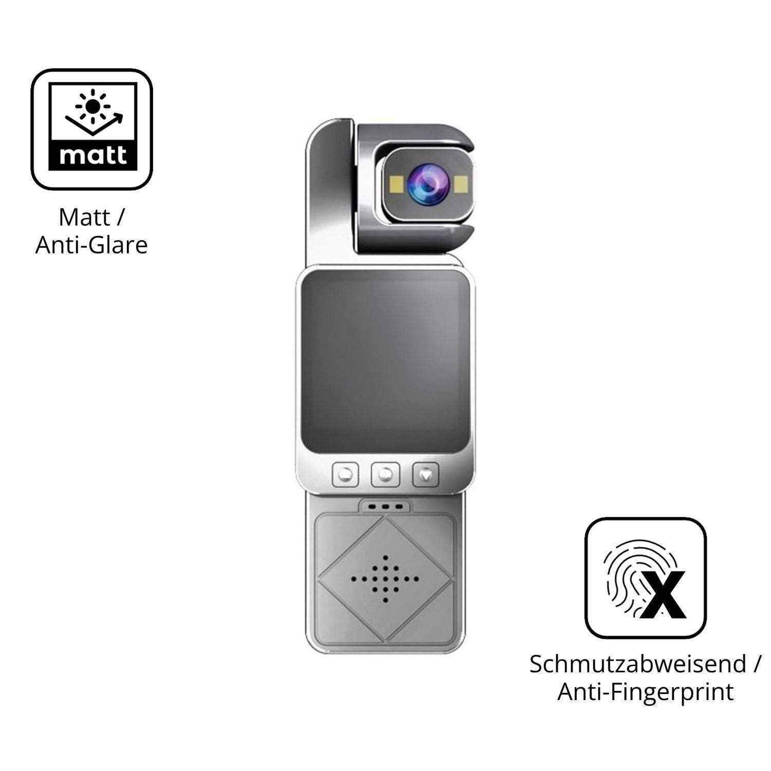2x 9H Schutzfolie matt für ARMYJY Clip-On Body Cam (5)