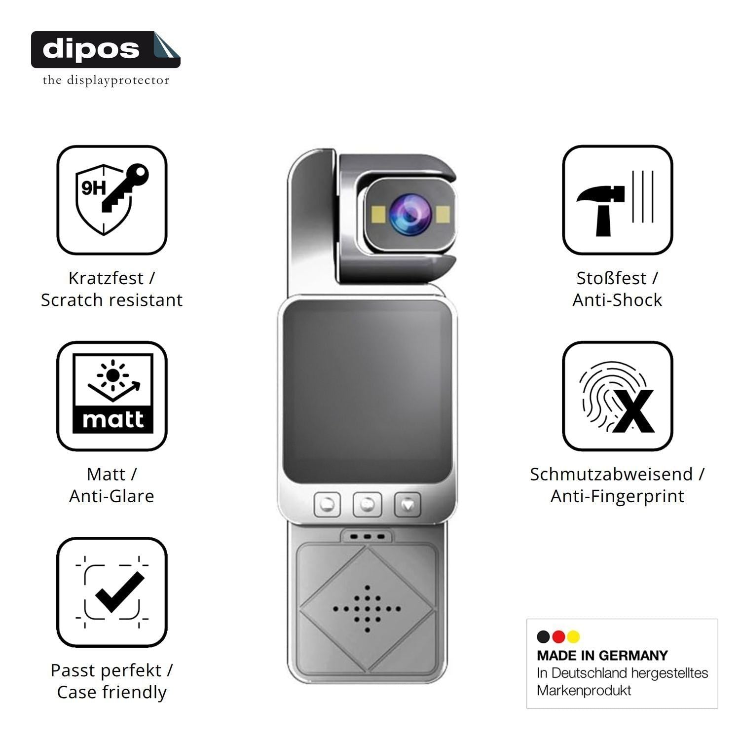2x 9H Schutzfolie matt für ARMYJY Clip-On Body Cam (7)