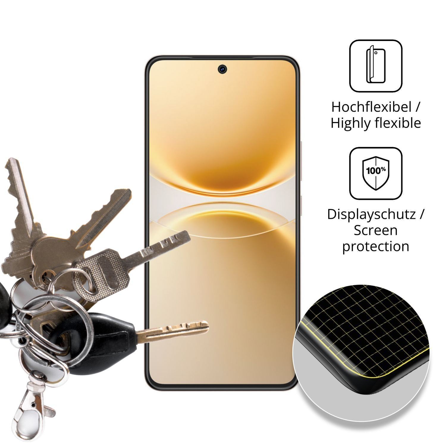 2x Full Cover Schutzfolie matt für Vivo V70 Lite (3)