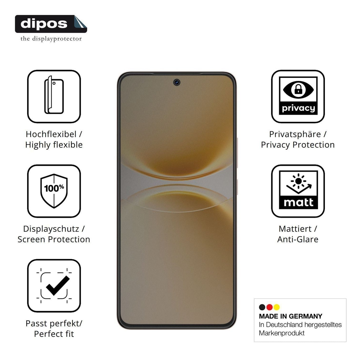 Full Cover Privacy Blickschutzfolie für Vivo V70 L (5)