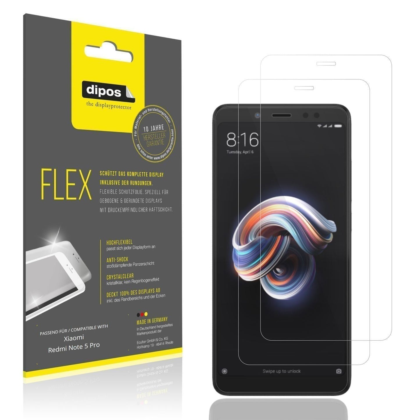 2x 3D Full Cover Schutzfolie für Xiaomi Redmi Note (1)