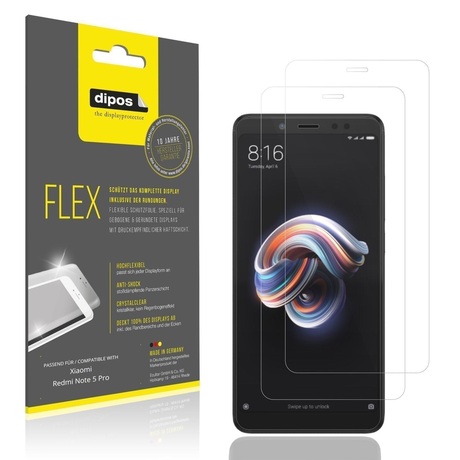 2x 3D Full Cover Schutzfolie für Xiaomi Redmi Note (1)