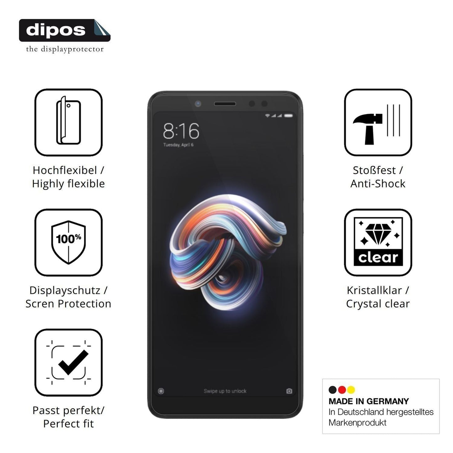 2x 3D Full Cover Schutzfolie für Xiaomi Redmi Note (7)