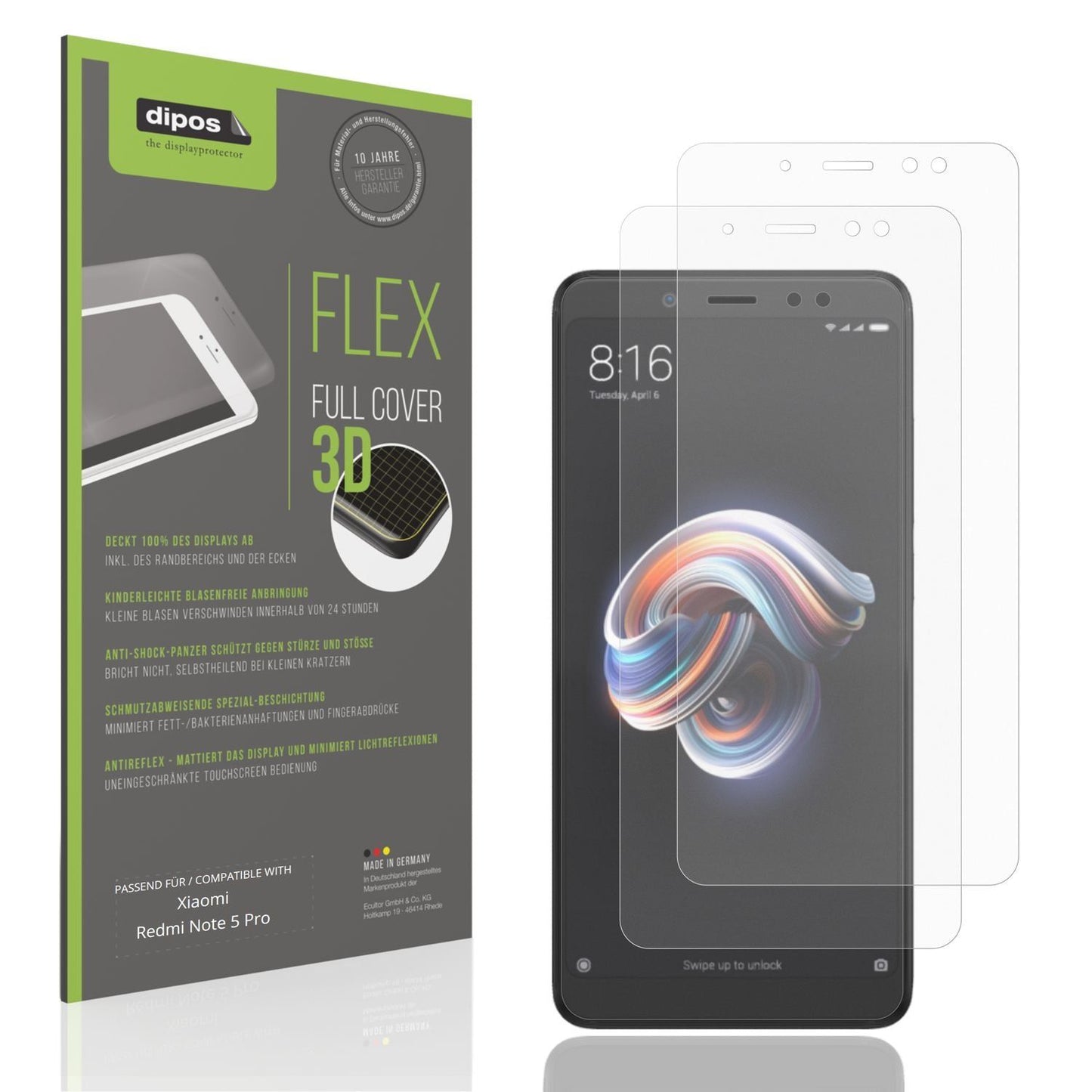 2x Full Cover Schutzfolie matt für Xiaomi Redmi No (1)