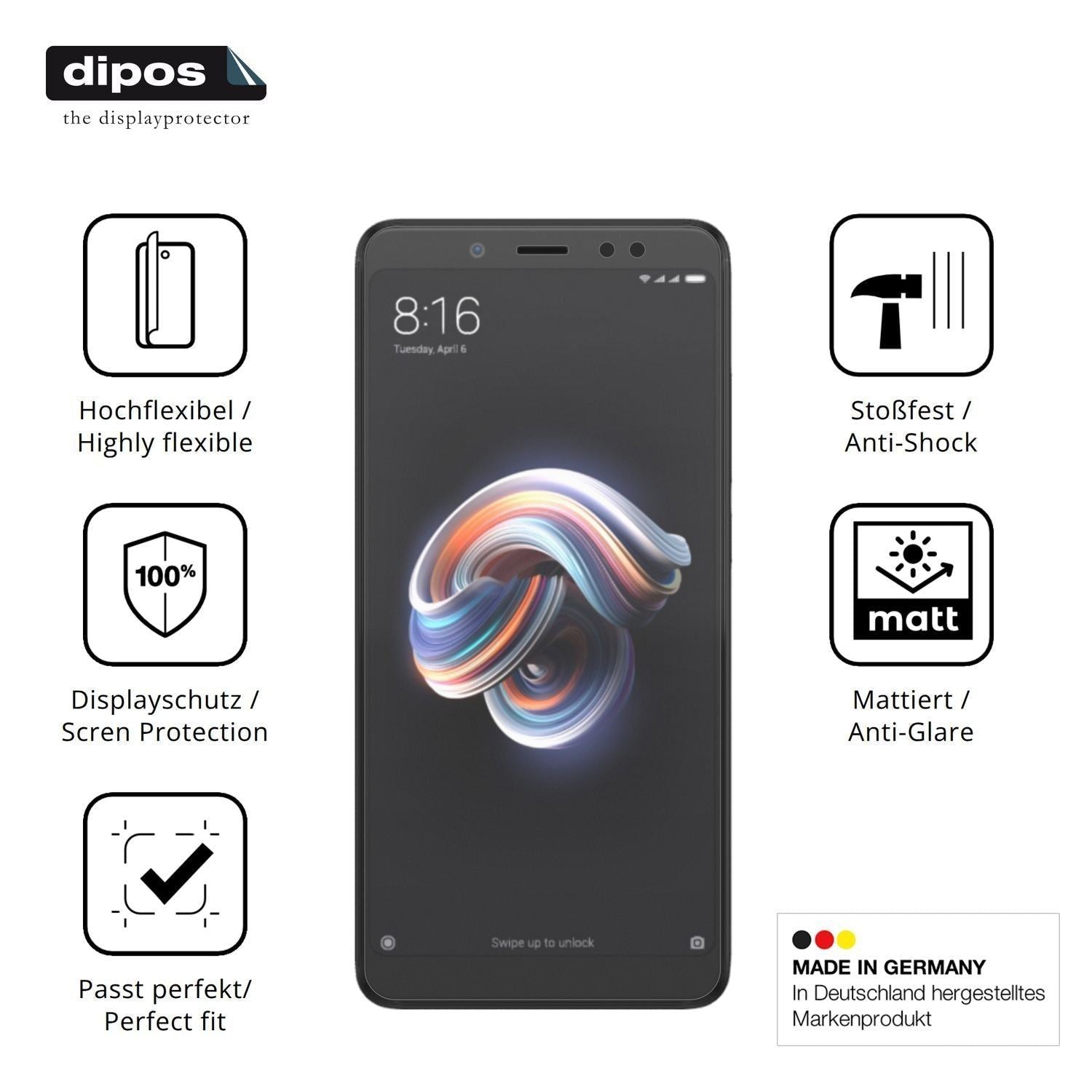 2x Full Cover Schutzfolie matt für Xiaomi Redmi No (7)