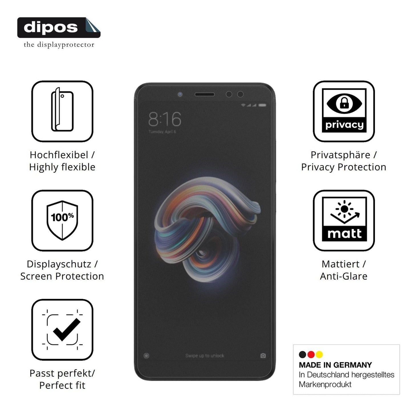 Full Cover Privacy Blickschutzfolie für Xiaomi Red (5)